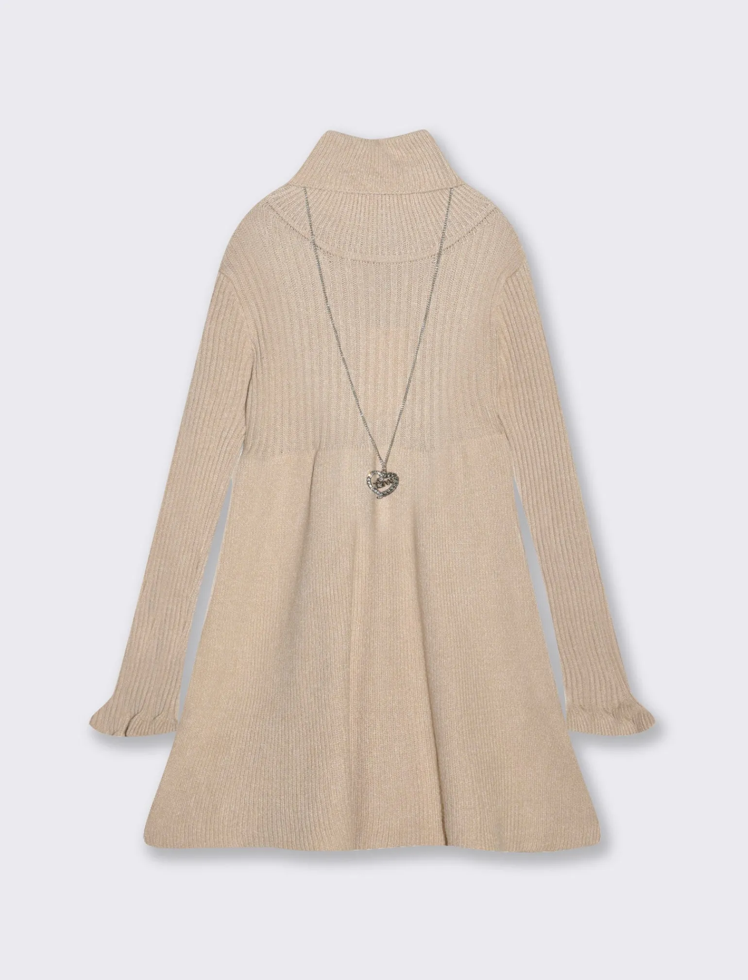 Piazza Italia Bambina | Abiti E Tute<Abito da bambina in maglieria con accessorio-collana. - Marrone tabacco