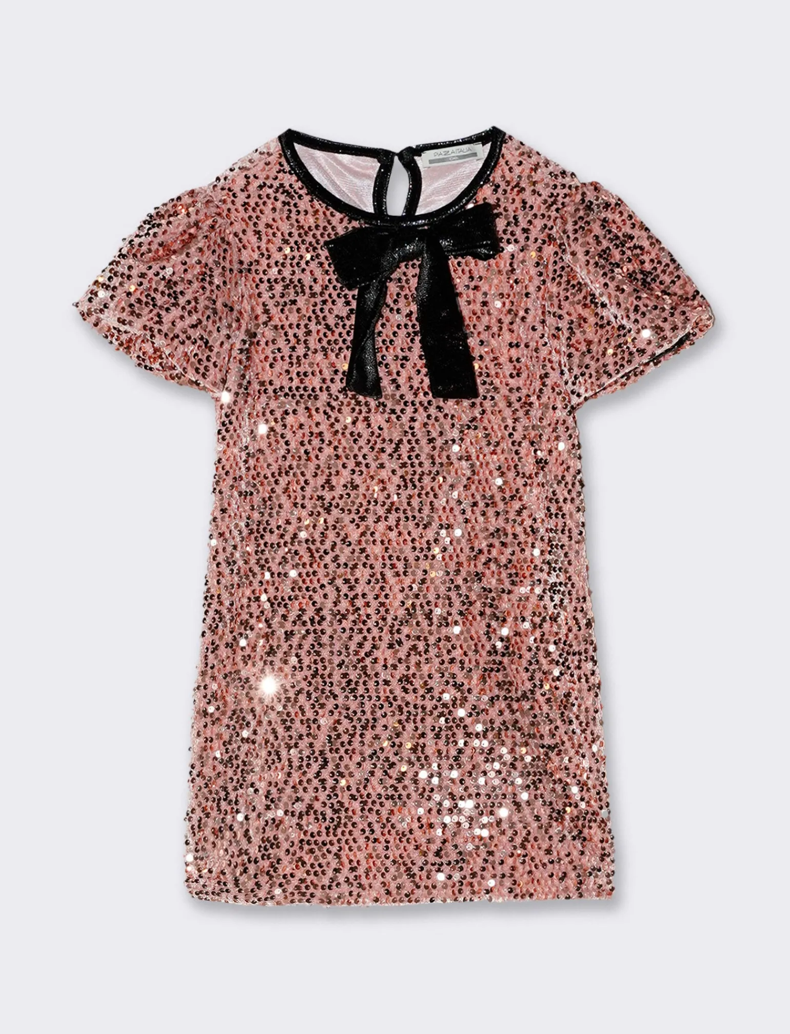 Piazza Italia Bambina | Abiti E Tute<Abito elegante da bambina in tessuto velour con paillettes - Rosa