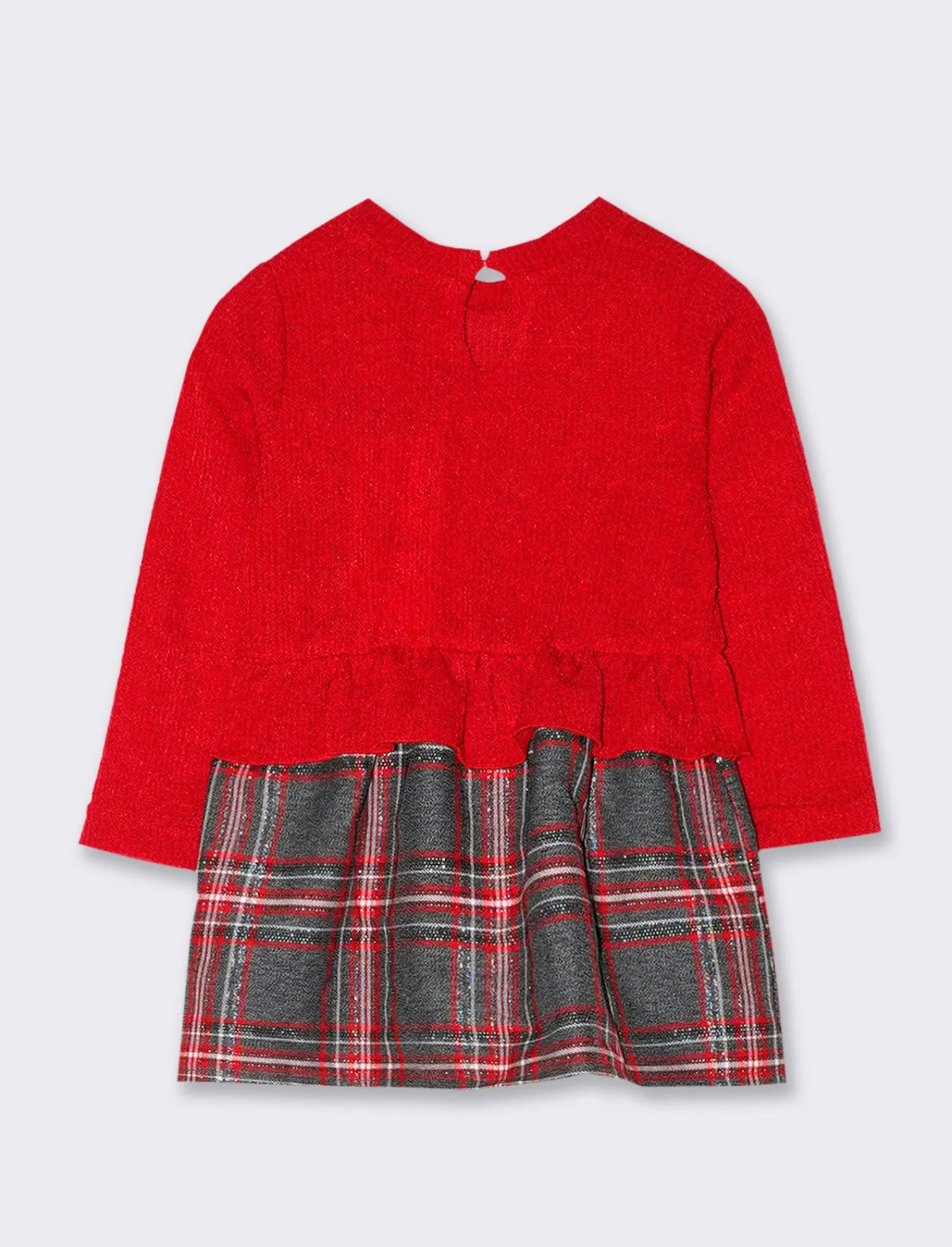 Piazza Italia Neonata<Abito elegante da neonata in maglina e tessuto tartan - Rosso