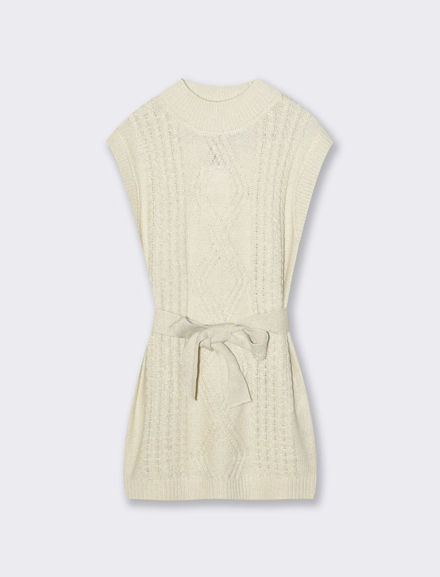 Piazza Italia Bambina | Abiti E Tute<Abito smanicato in maglia e filo metallizzato da bambina - Beige
