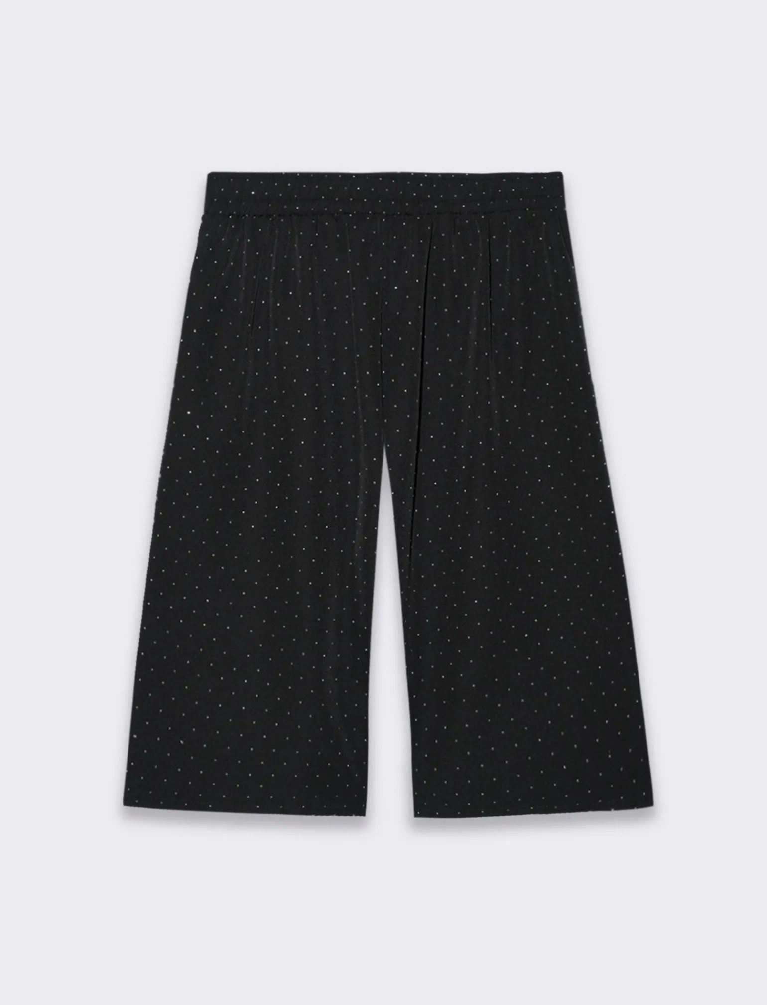 Donna Piazza Italia Pantaloni<Bermuda over con applicazioni in strass - Nero