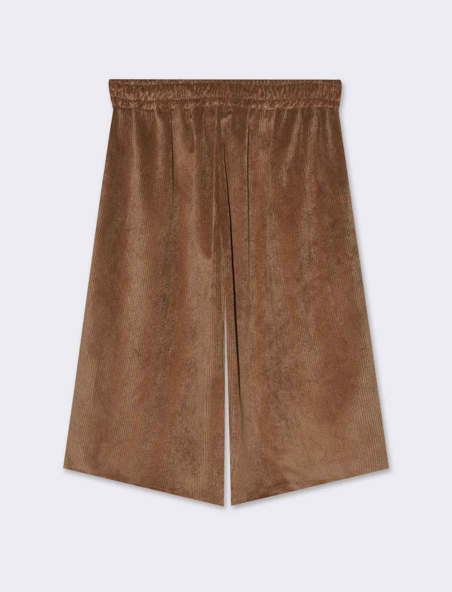 Donna Piazza Italia Pantaloni&lt;Bermuda over in velluto a coste e tasche - Marrone tabacco