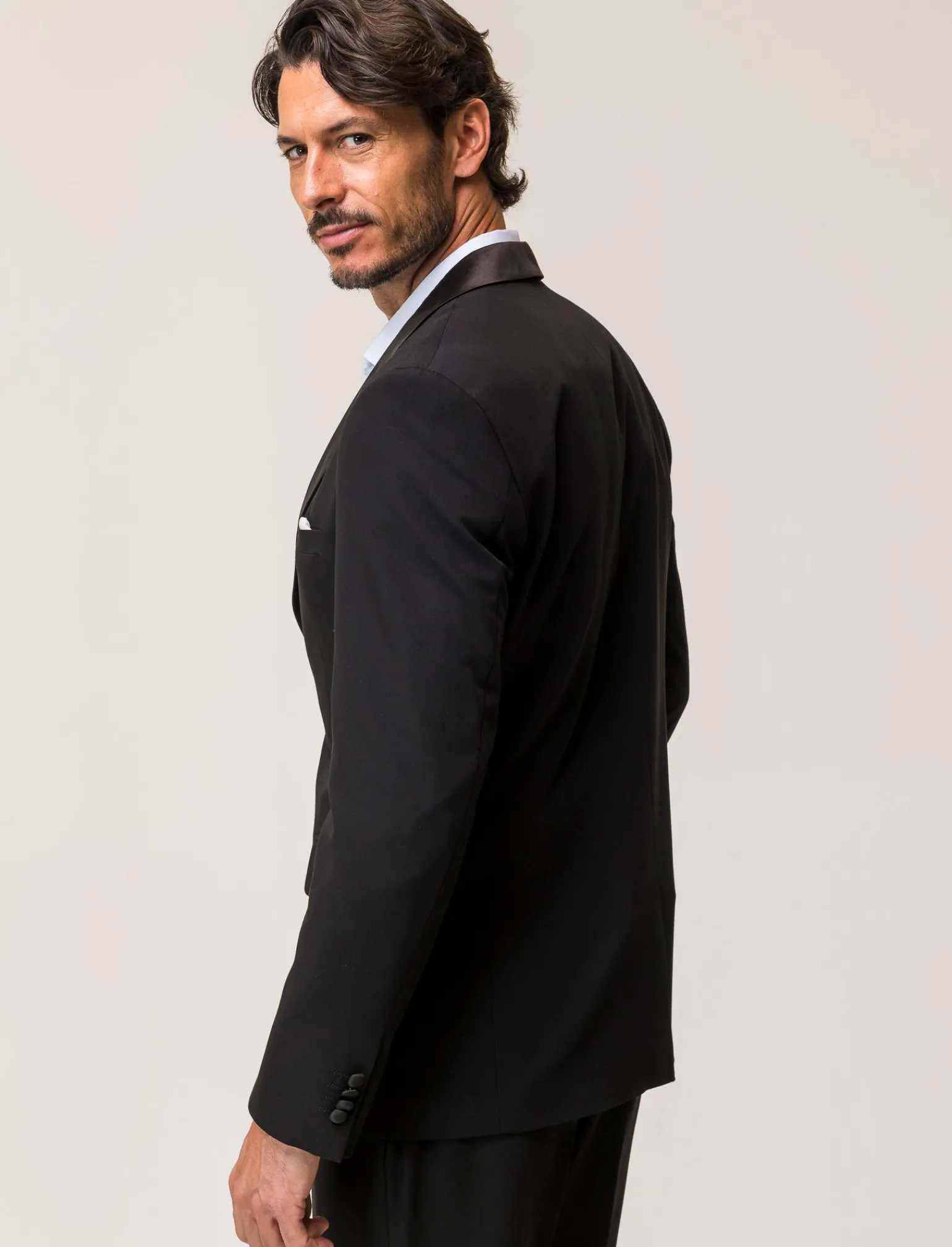 Uomo Piazza Italia Uomo | Giacche<Blazer da smoking con colletto a revers in raso -