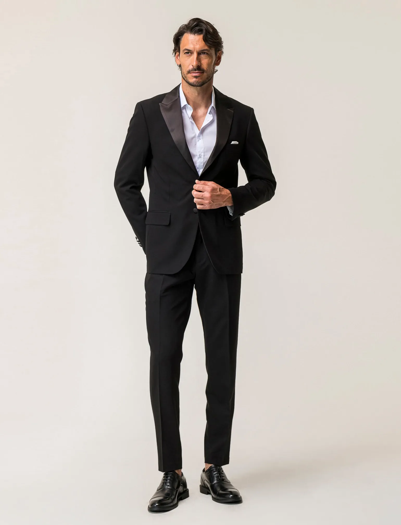 Uomo Piazza Italia Uomo | Giacche<Blazer da smoking con colletto a revers in raso -
