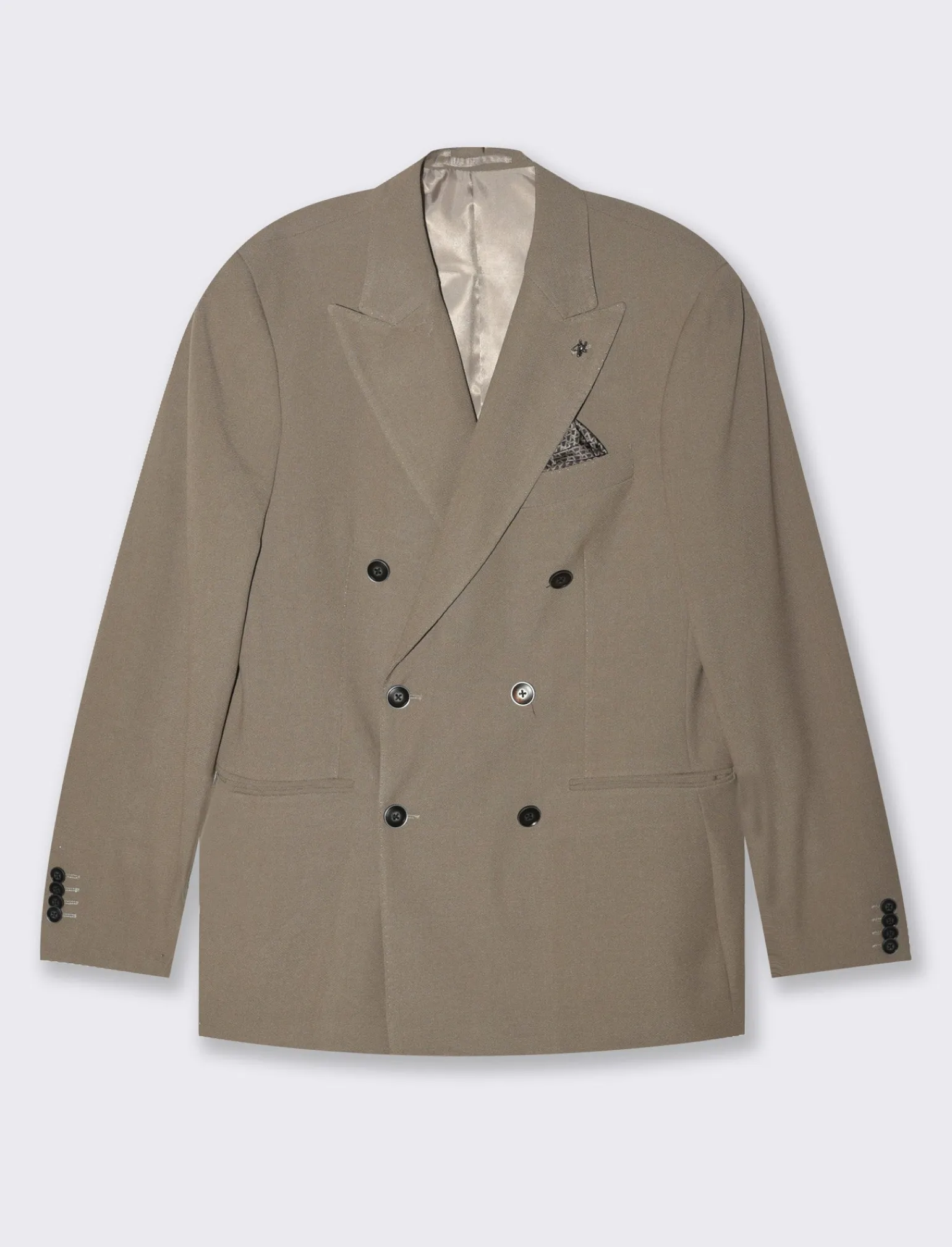 Uomo Piazza Italia Uomo | Giacche<Blazer doppio petto in tessuto strutturato formal fit - tortora
