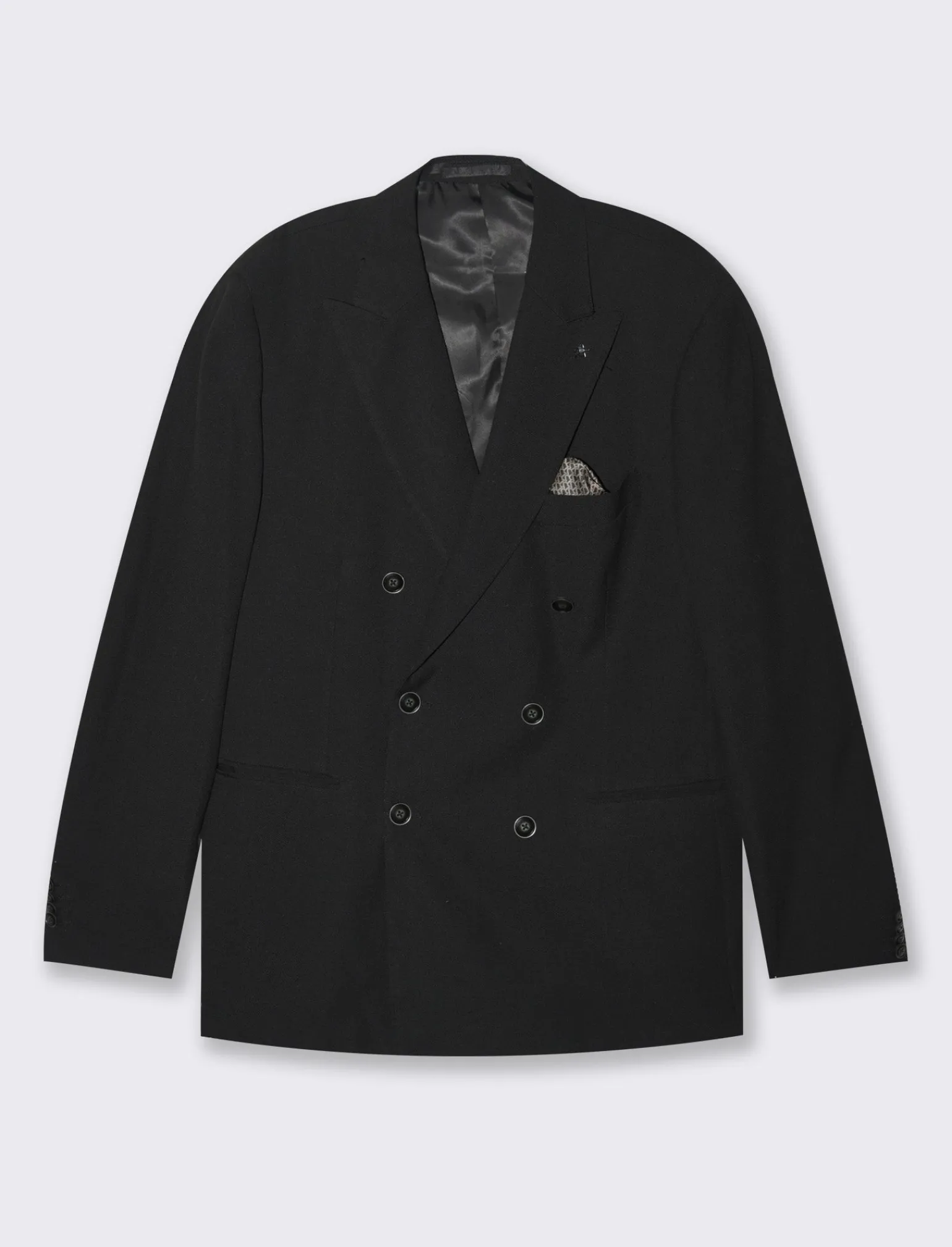 Uomo Piazza Italia Uomo | Giacche<Blazer doppio petto in tessuto strutturato formal fit - Nero