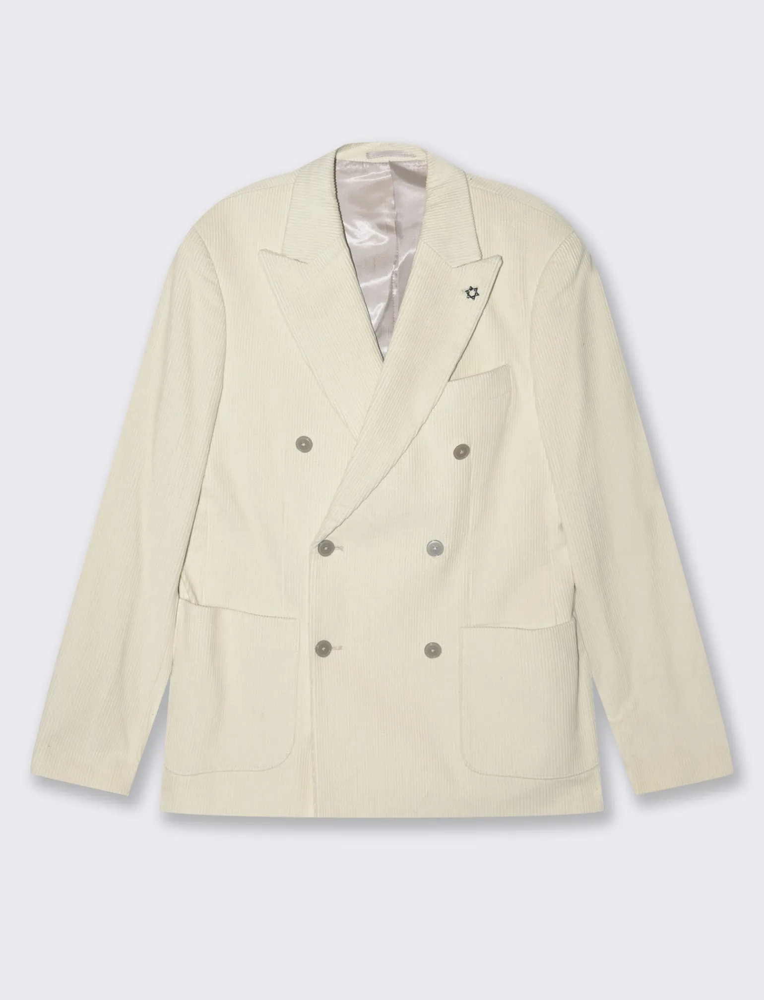 Uomo Piazza Italia Uomo | Giacche<Blazer doppio petto in velluto, formal fit con rever classico - ecru