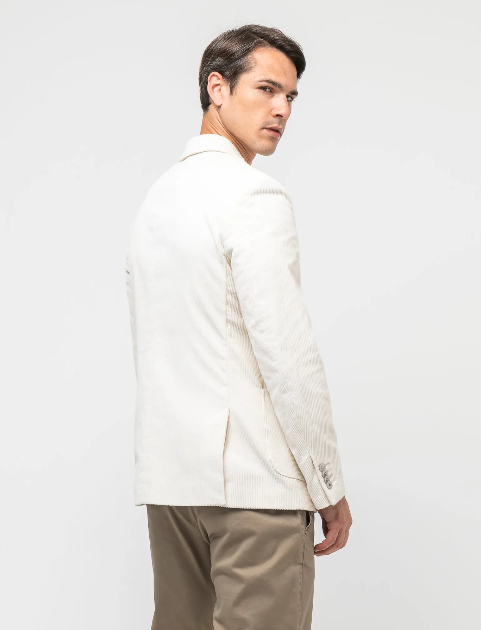 Uomo Piazza Italia Uomo | Giacche<Blazer doppio petto in velluto, formal fit con rever classico - ecru