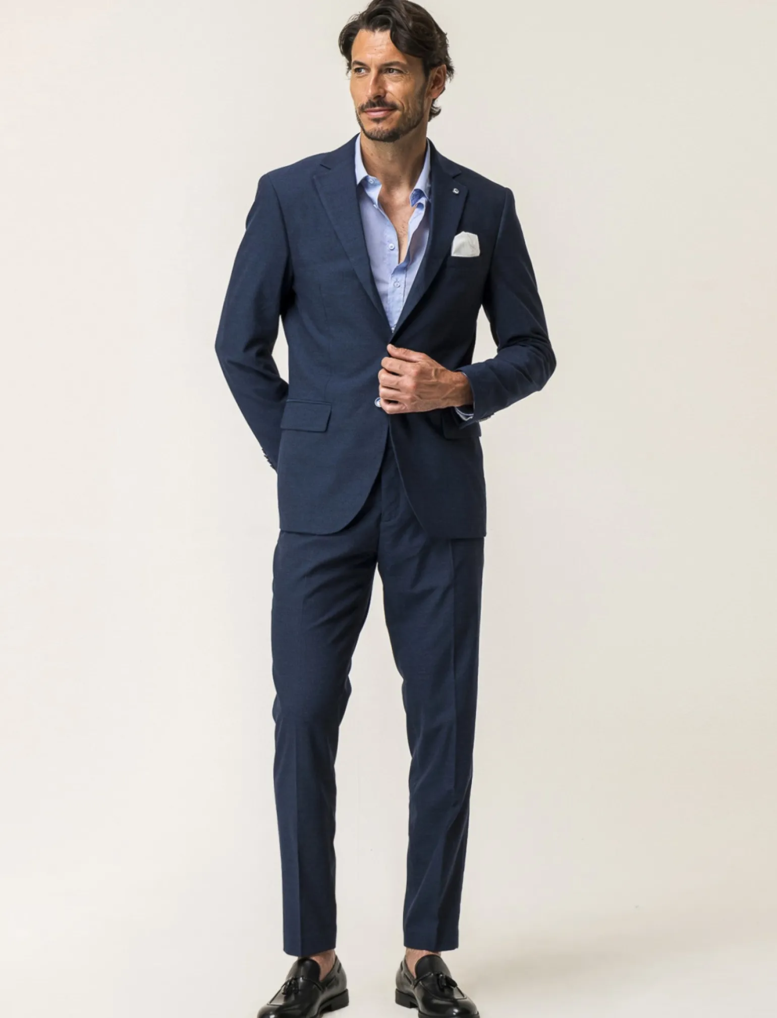 Uomo Piazza Italia Uomo | Giacche<Blazer formal fit con colletto a revers classici e tasca a filetto completa di pochette a contrasto -