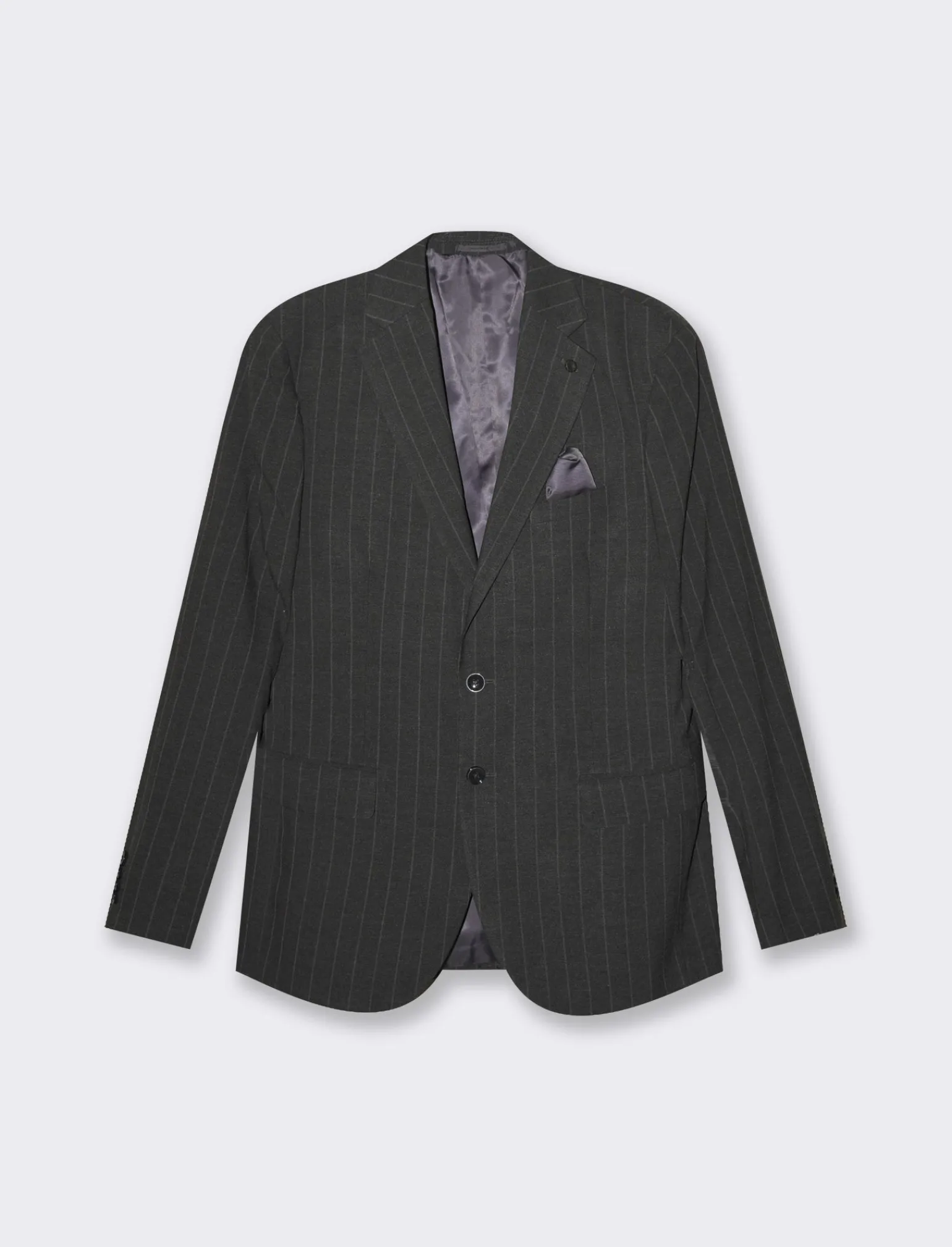 Uomo Piazza Italia Uomo | Giacche<Blazer in tessuto fantasia gessata con colletto a revers classici - Antracite melange