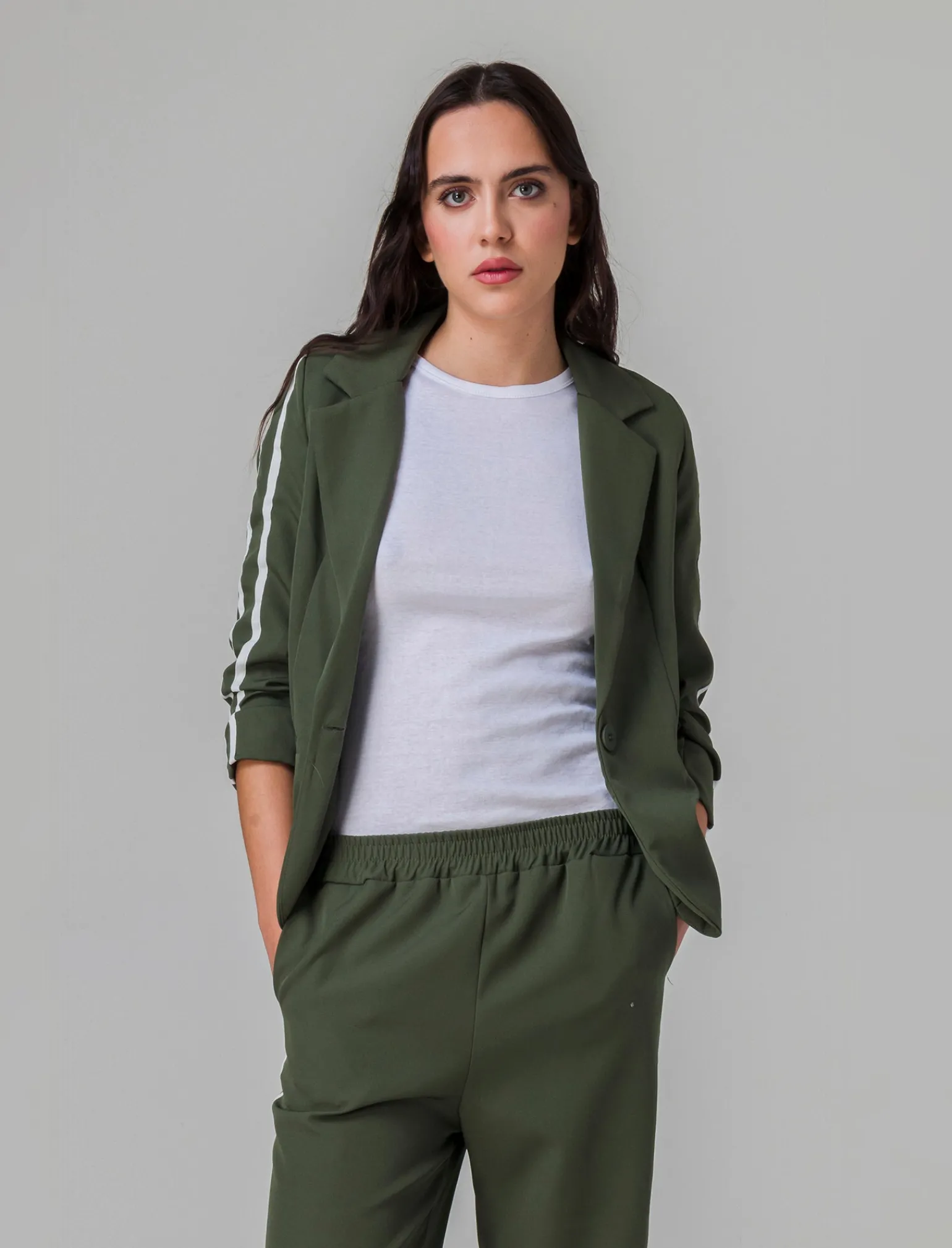 Donna Piazza Italia Giacche E Blazer<Blazer manica a 3/4 chiusura con bottone e tasche a taglio vivo -