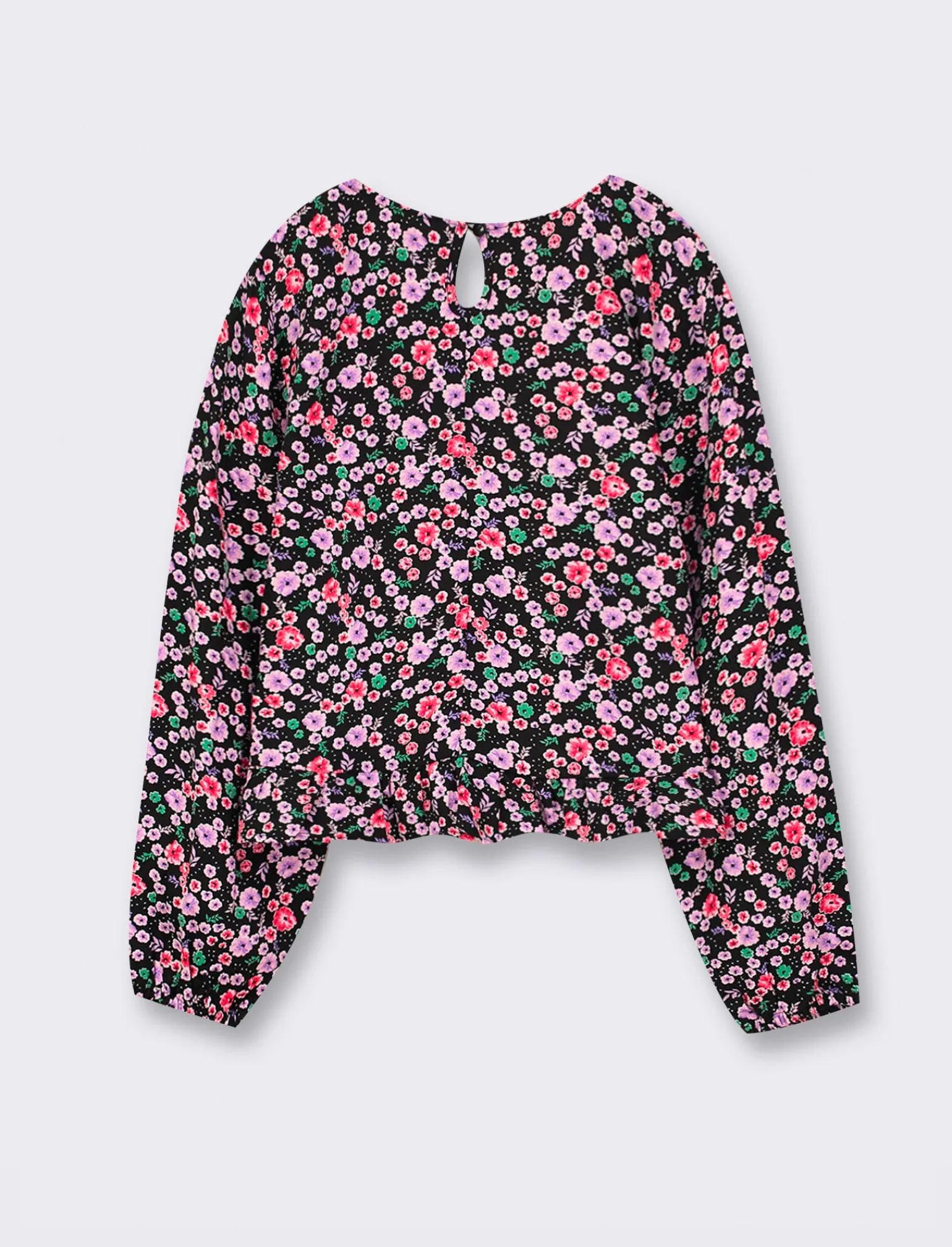 Piazza Italia Bambina | Camicie E Bluse<Blusa elegante in viscosa con stampa all over e balza asimmetrica sul davanti con apertura a goccia - Fantasia