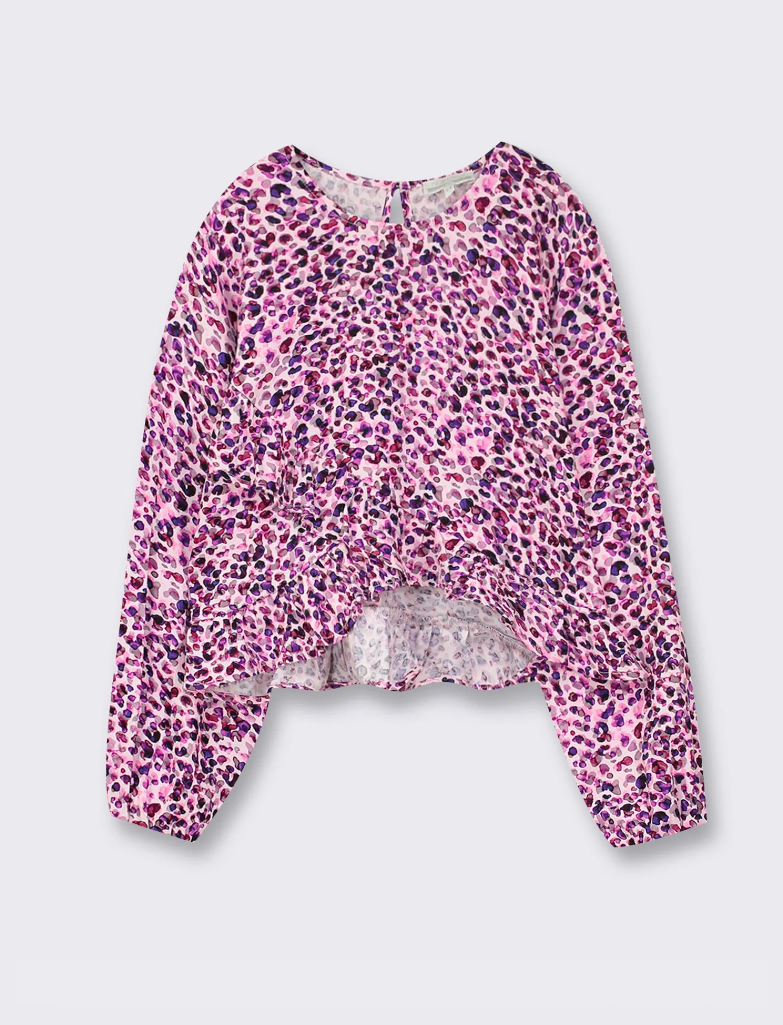Piazza Italia Bambina | Camicie E Bluse<Blusa elegante in viscosa con stampa all over e balza asimmetrica sul davanti con apertura a goccia -