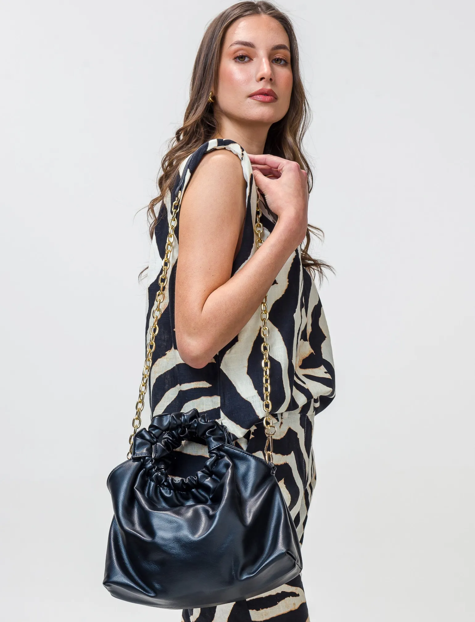 Donna Piazza Italia Donna<Borsa da donna con manico arricciato -
