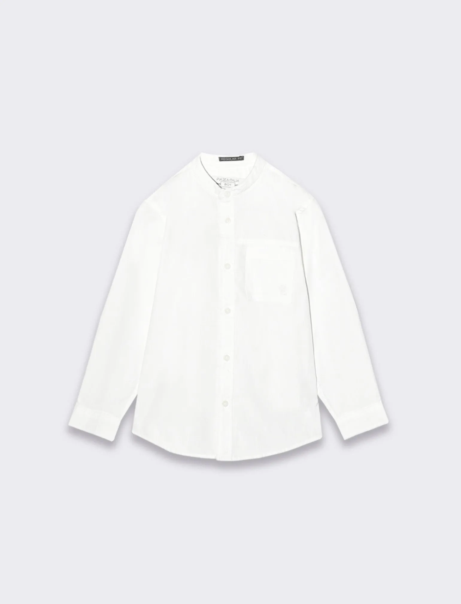 Bambino Piazza Italia Bambino | Camicie<Camicia 100% cotone modello coreano, con tasca e ricamo frontale. vestibilità regular - sporco