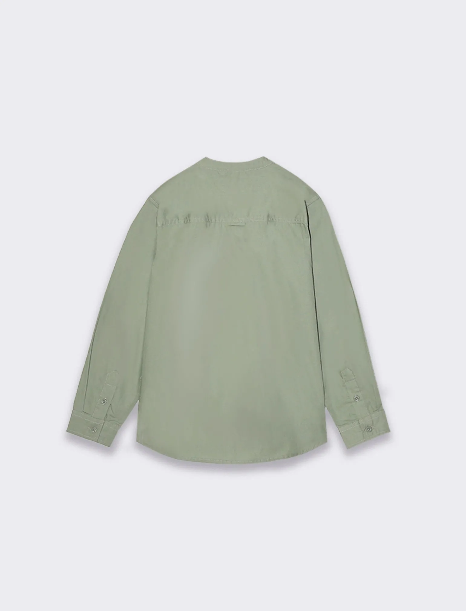 Bambino Piazza Italia Bambino | Camicie<Camicia 100% cotone modello coreano, con tasca e ricamo frontale. vestibilità regular - salvia