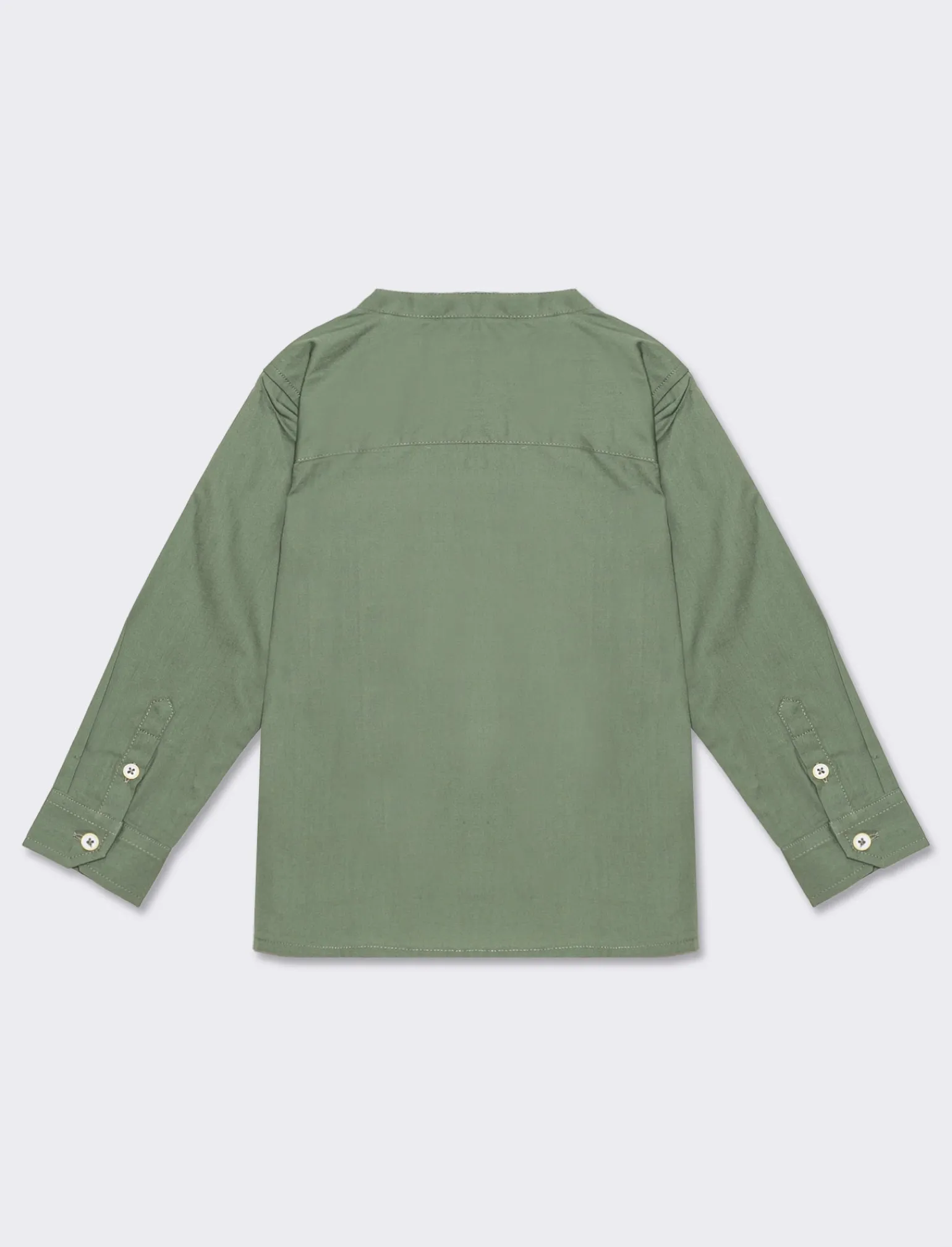 Piazza Italia Camicie<Camicia 100% cotone stile coreano, con tasca e ricamo frontale. vestibilità regular - salvia
