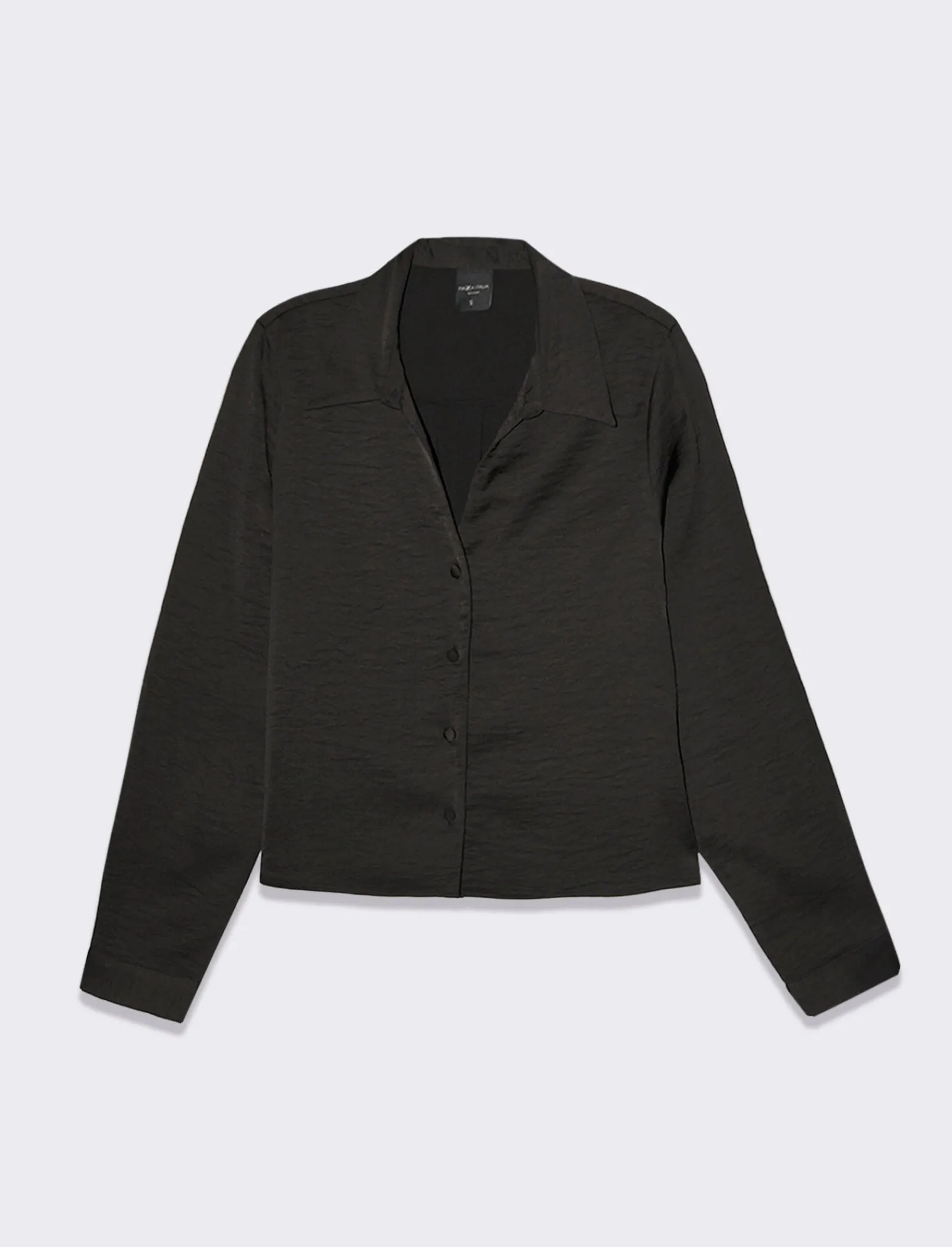 Donna Piazza Italia Donna | Camicie E Casacche<Camicia crop a manica lunga con scollo a V in satin -