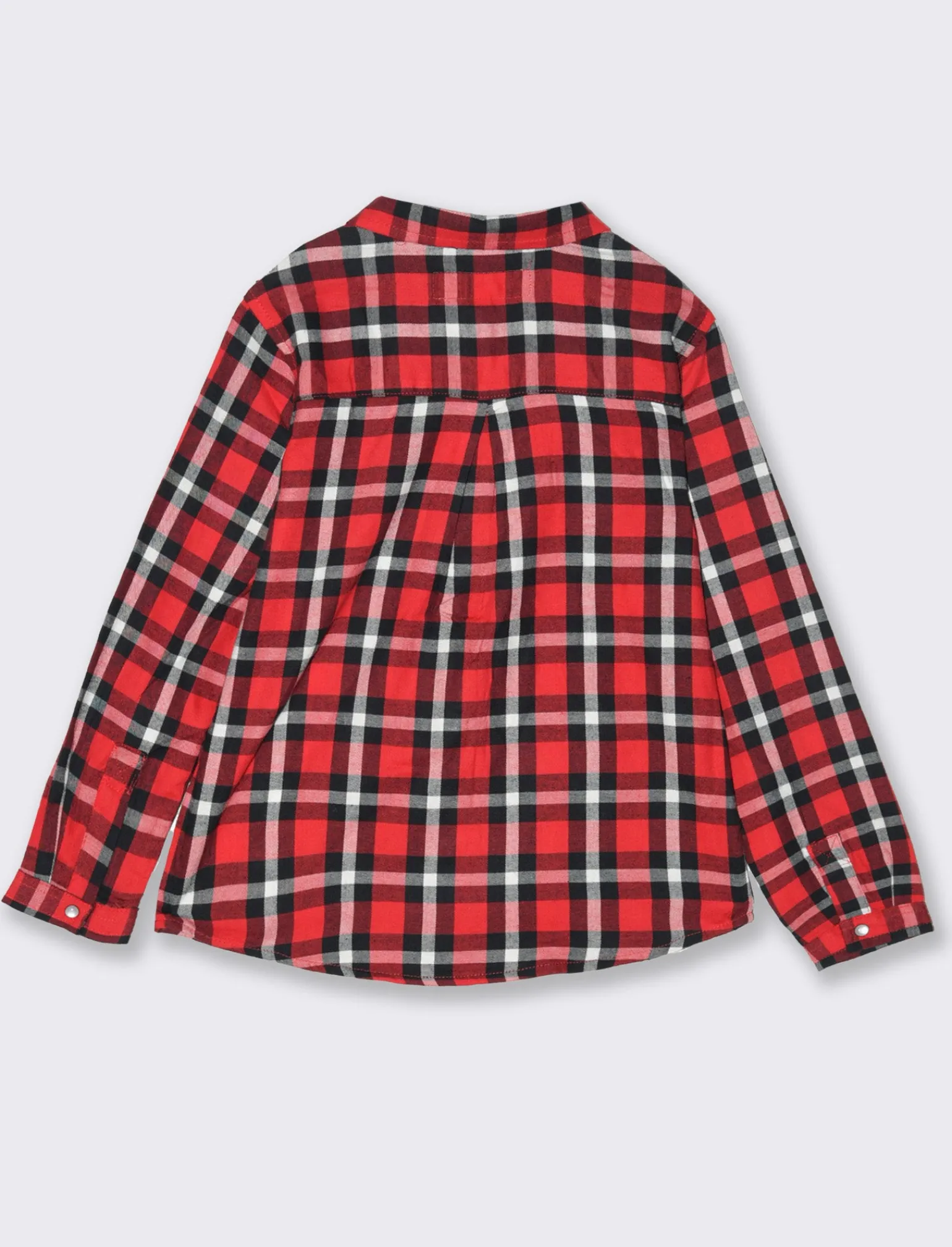 Piazza Italia Bambina | Camicie E Bluse<Camicia da bambina finto filo a quadri con rouches e bottoni perlati a pressione - Rosso