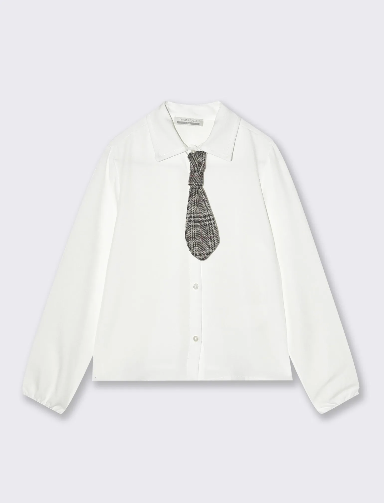 Piazza Italia Bambina | Camicie E Bluse<Camicia elegante da bambina con cravattino - Bianco