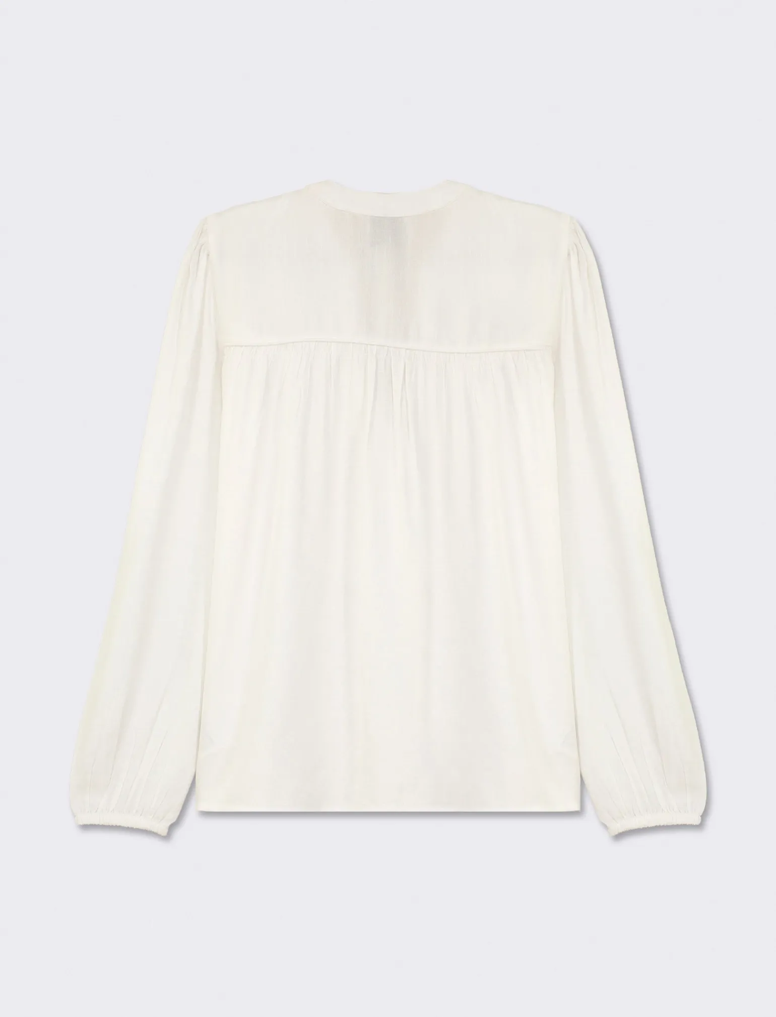 Donna Piazza Italia Camicie E Casacche<Camicia fluida con collo alla coreana e maniche ampie e applicazione nerve con arriccio -