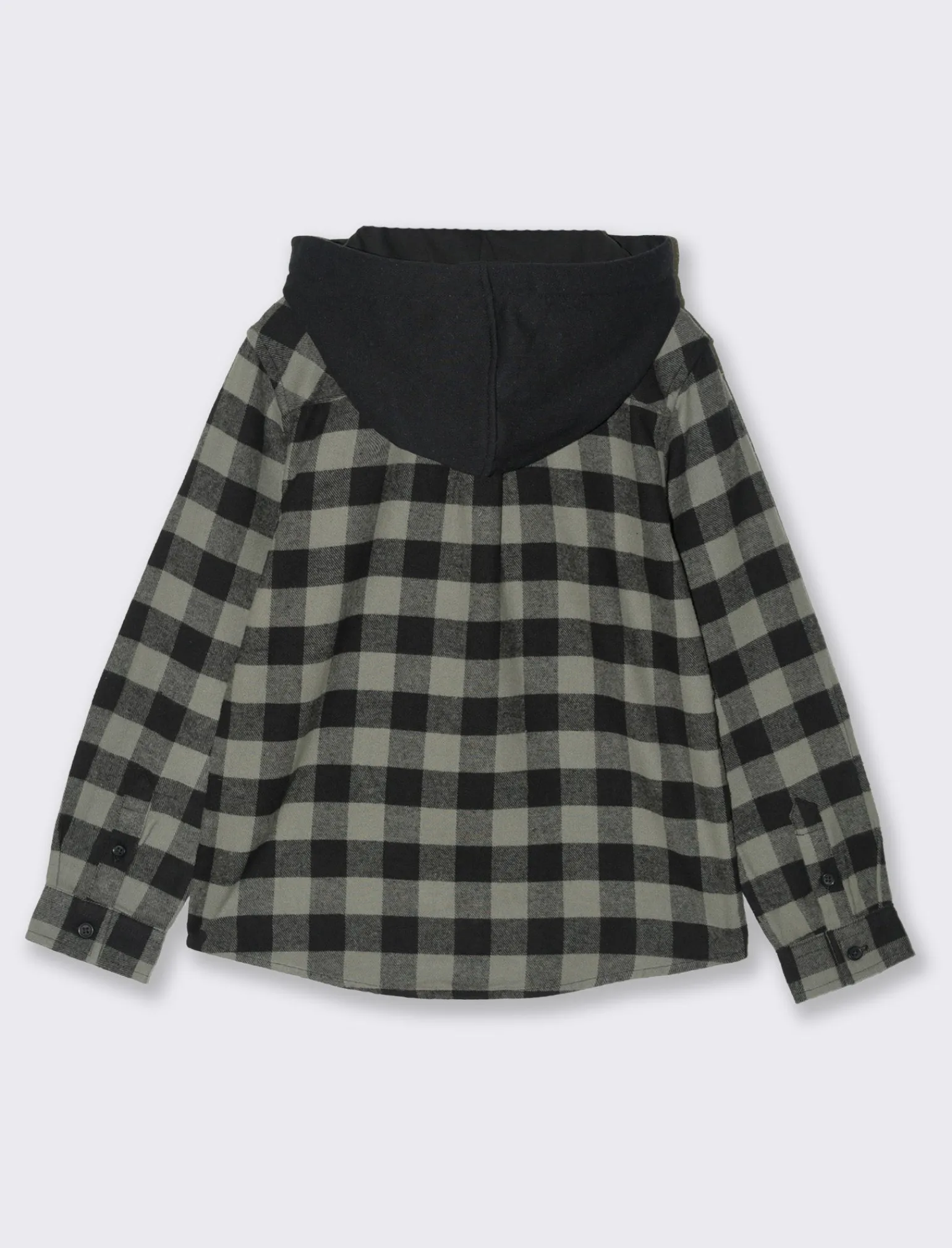 Bambino Piazza Italia Bambino | Camicie<Camicia in cotone fantasia a quadri con cappuccio e taschino frontale in velluto a coste - Fantasia