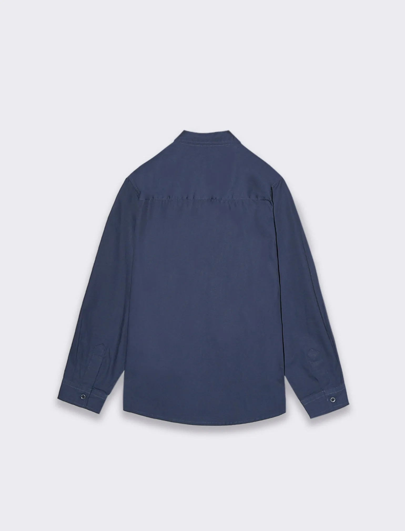 Bambino Piazza Italia Bambino | Camicie<Camicia in cotone tinta unita con ricamo laterale linea regular -