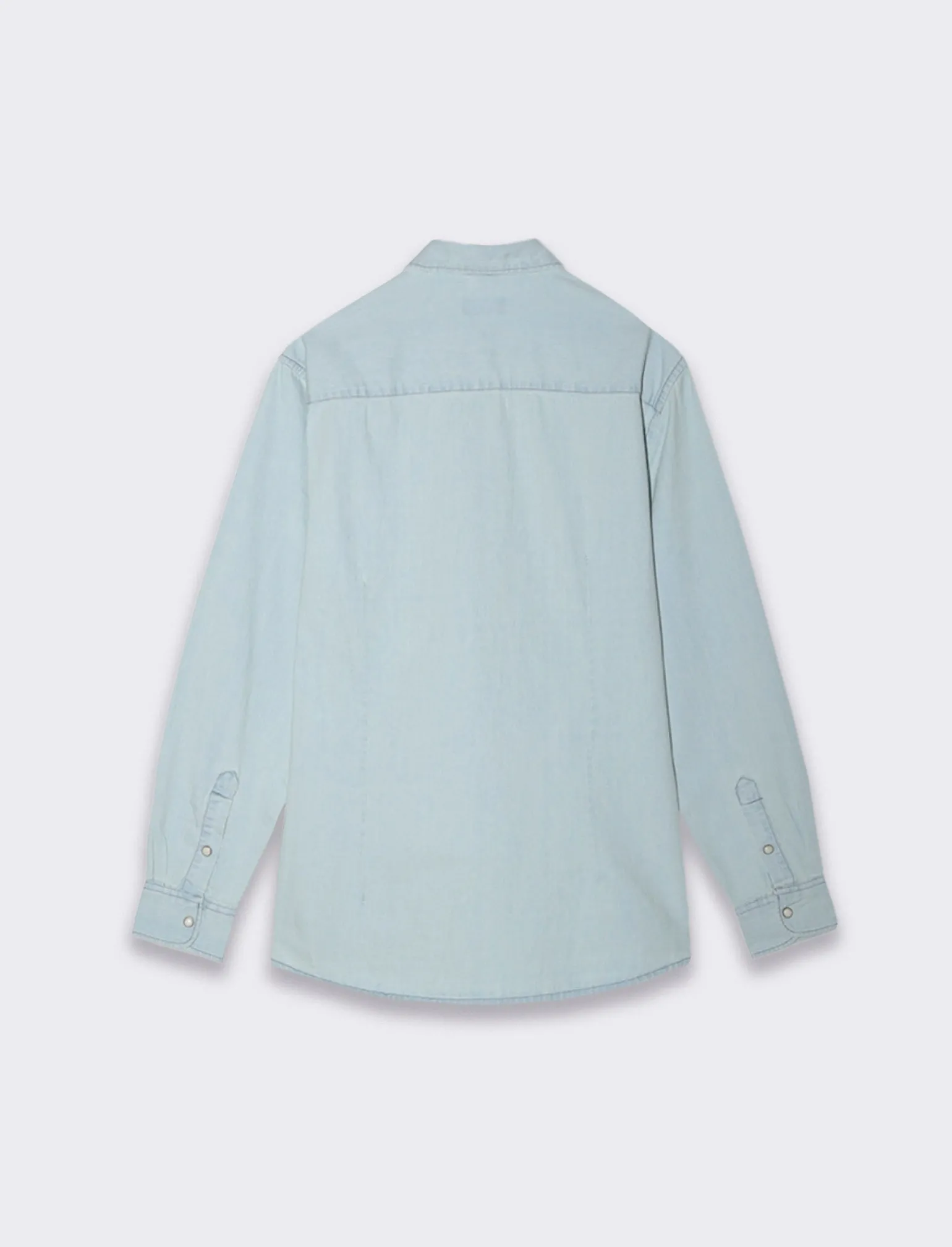 Uomo Piazza Italia Uomo | Camicie<Camicia in denim regular fit colletto arevers e maniche lunghe - Denim chiaro
