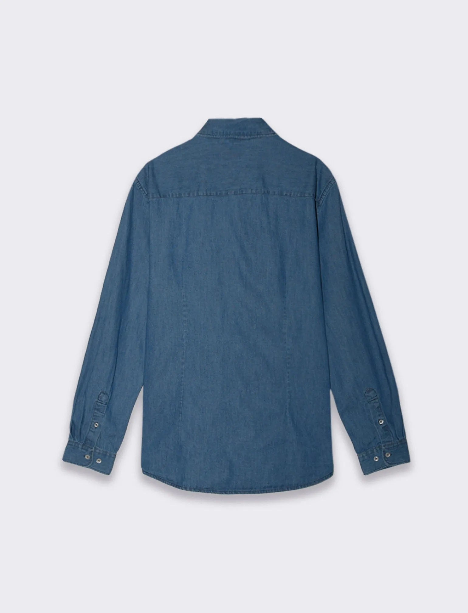 Uomo Piazza Italia Uomo | Camicie<Camicia in denim regular fit colletto revers a maniche lunghe - Denim