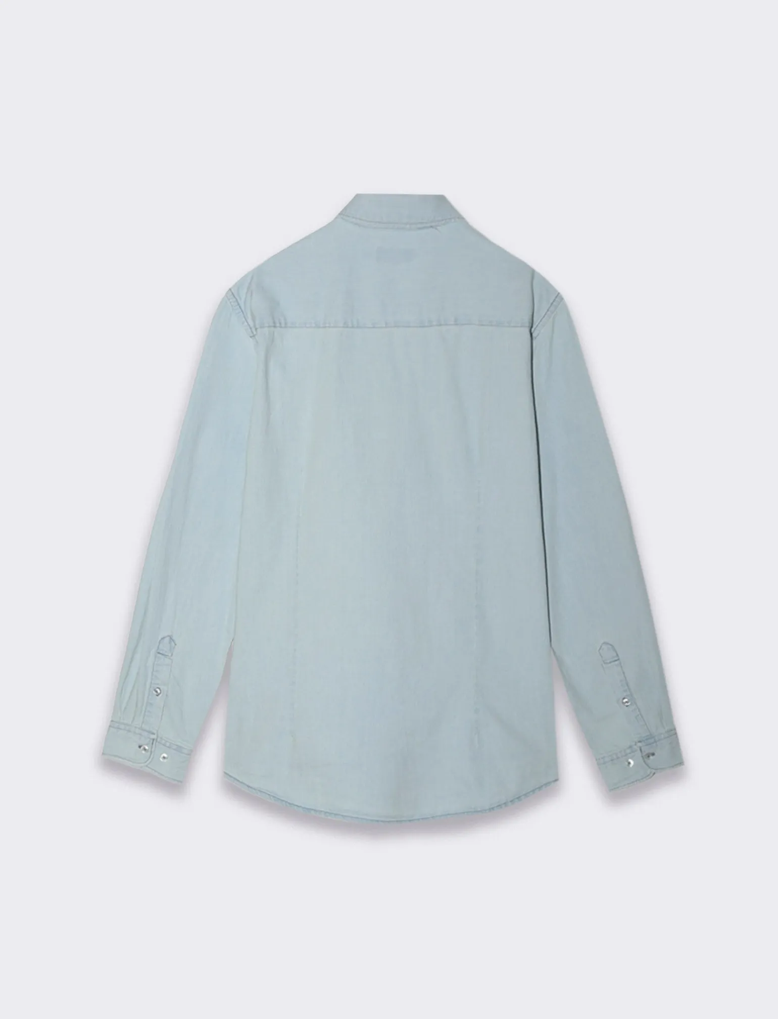 Uomo Piazza Italia Uomo | Camicie<Camicia in denim regular fit colletto revers a maniche lunghe - Denim chiaro
