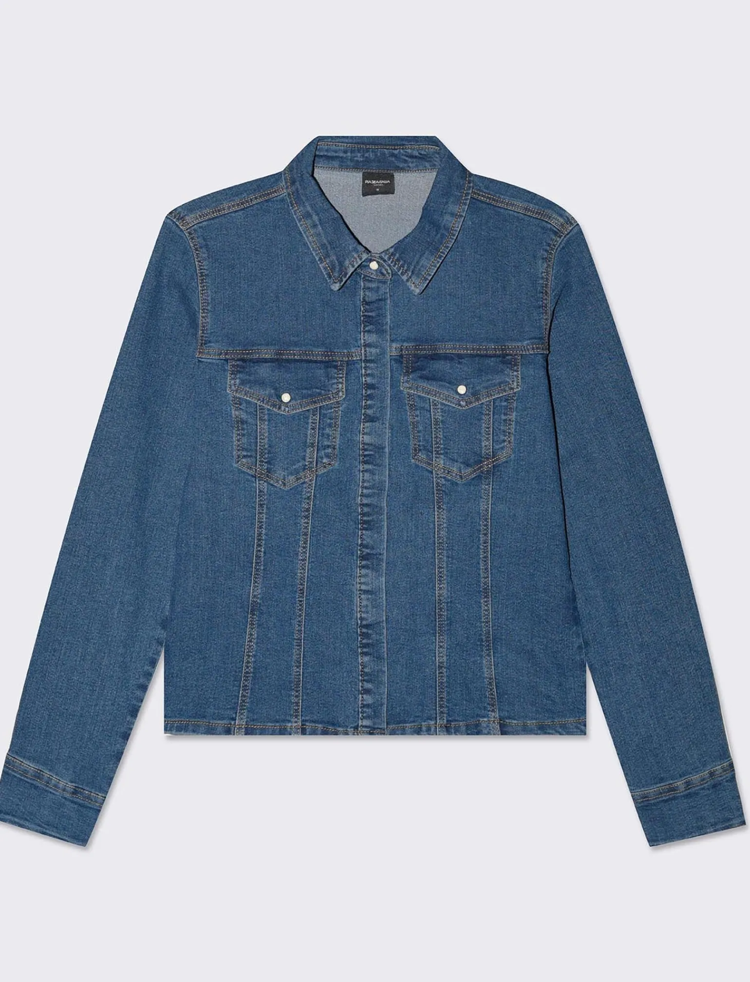 Donna Piazza Italia Donna | Camicie E Casacche<Camicia in denim skinny elastico con bottoni a pressione - Denim
