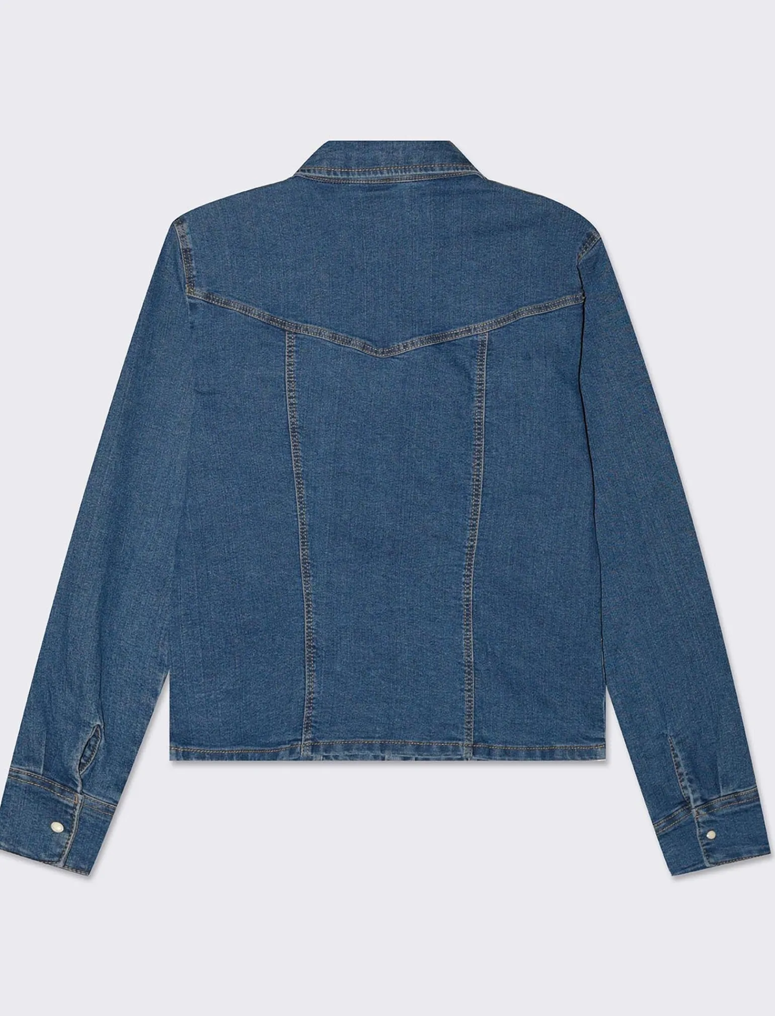 Donna Piazza Italia Donna | Camicie E Casacche<Camicia in denim skinny elastico con bottoni a pressione - Denim