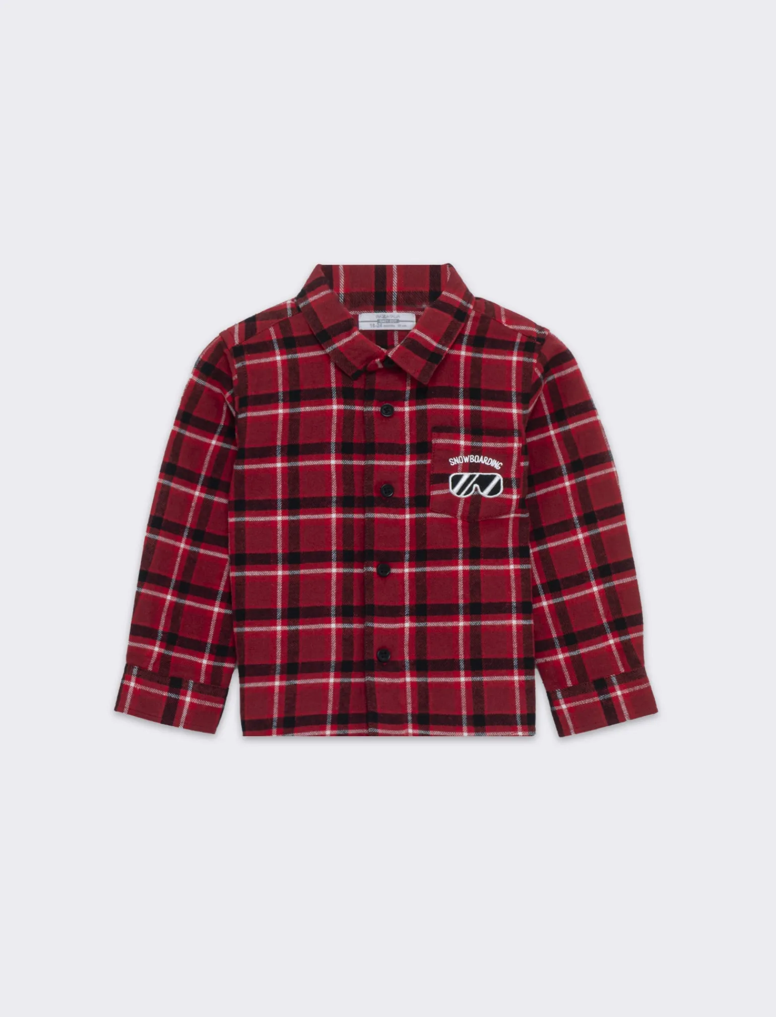 Piazza Italia Neonato | Camicie<Camicia in flanella, a quadri con ricamo sul dietro e applicazione sul davanti. - Rosso