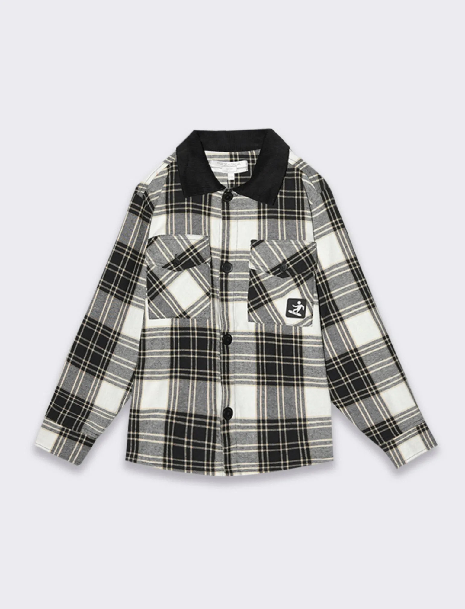 Bambino Piazza Italia Bambino | Camicie&lt;Camicia in flanella a quadri con tasche frontali a colletto in contrasto - Fantasia