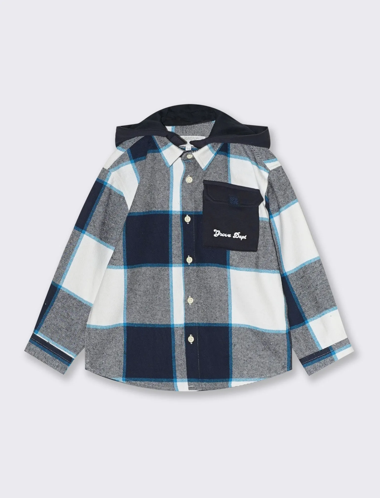 Bambino Piazza Italia Bambino | Camicie<Camicia in flanella di cotone a quadri con cappuccio removibile - Fantasia