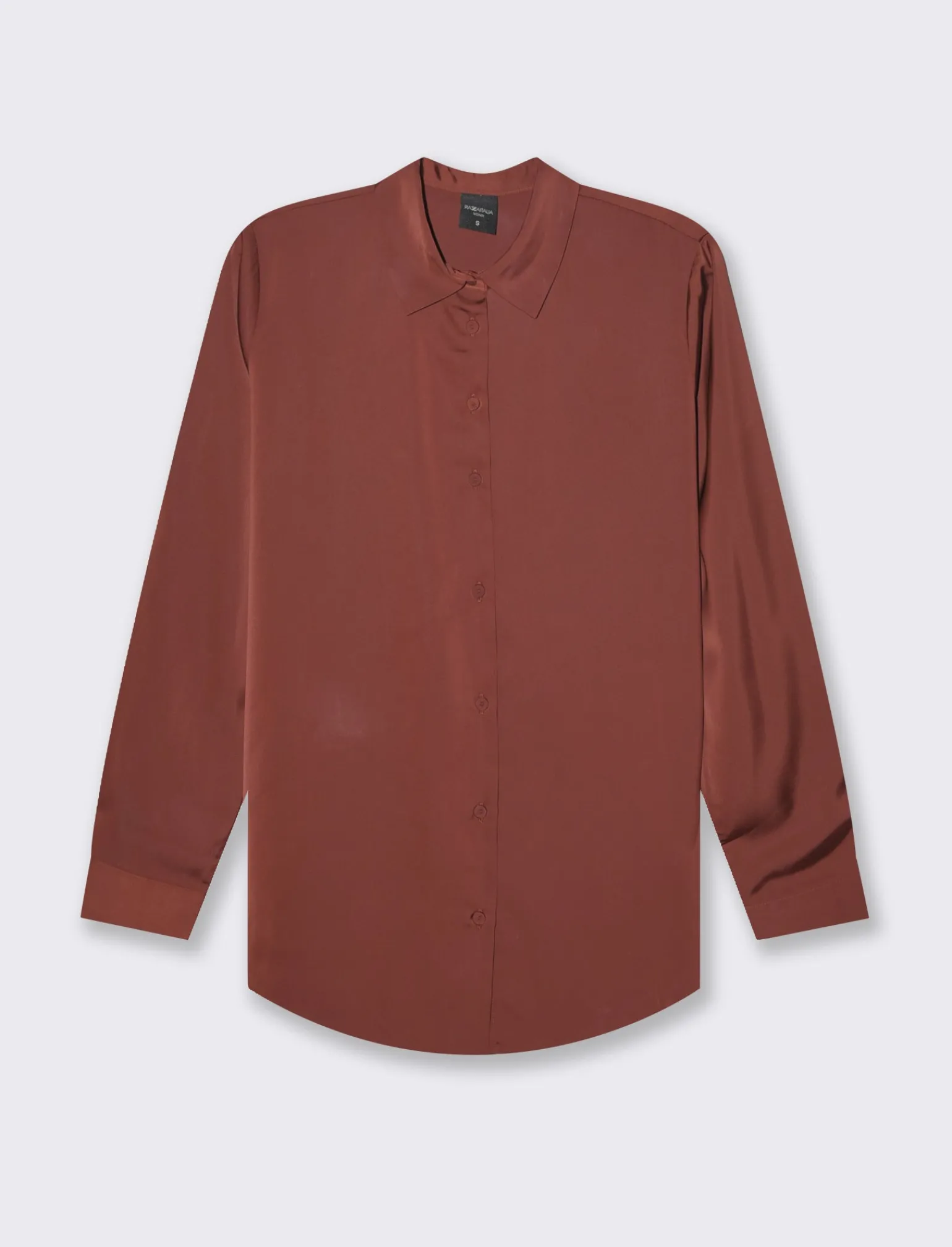 Donna Piazza Italia Donna | Camicie E Casacche<Camicia in satin manica lunga vestibilità comoda - coccio