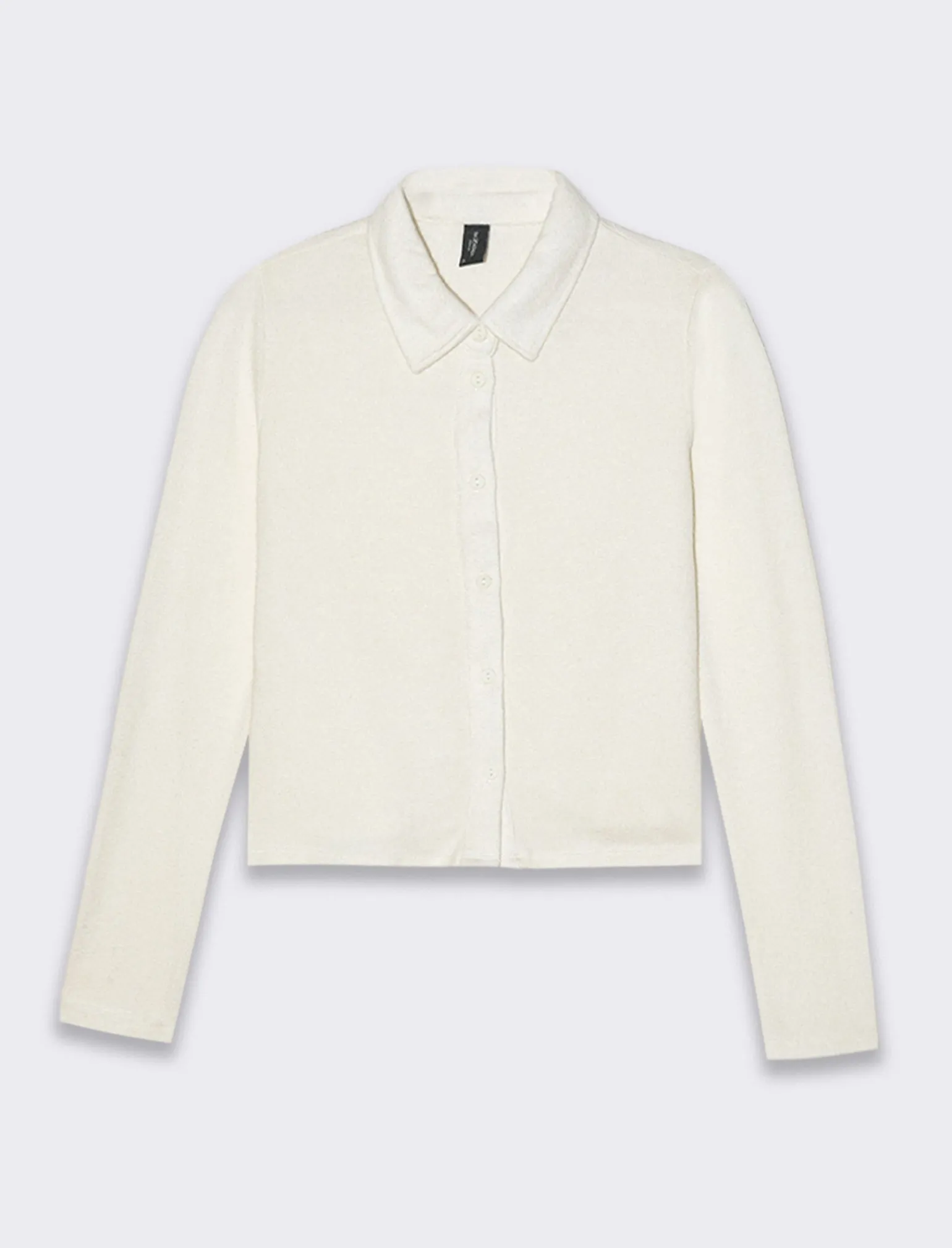 Donna Piazza Italia Donna | Camicie E Casacche<Camicia in tessuto di maglina vestibilità slim - Avorio
