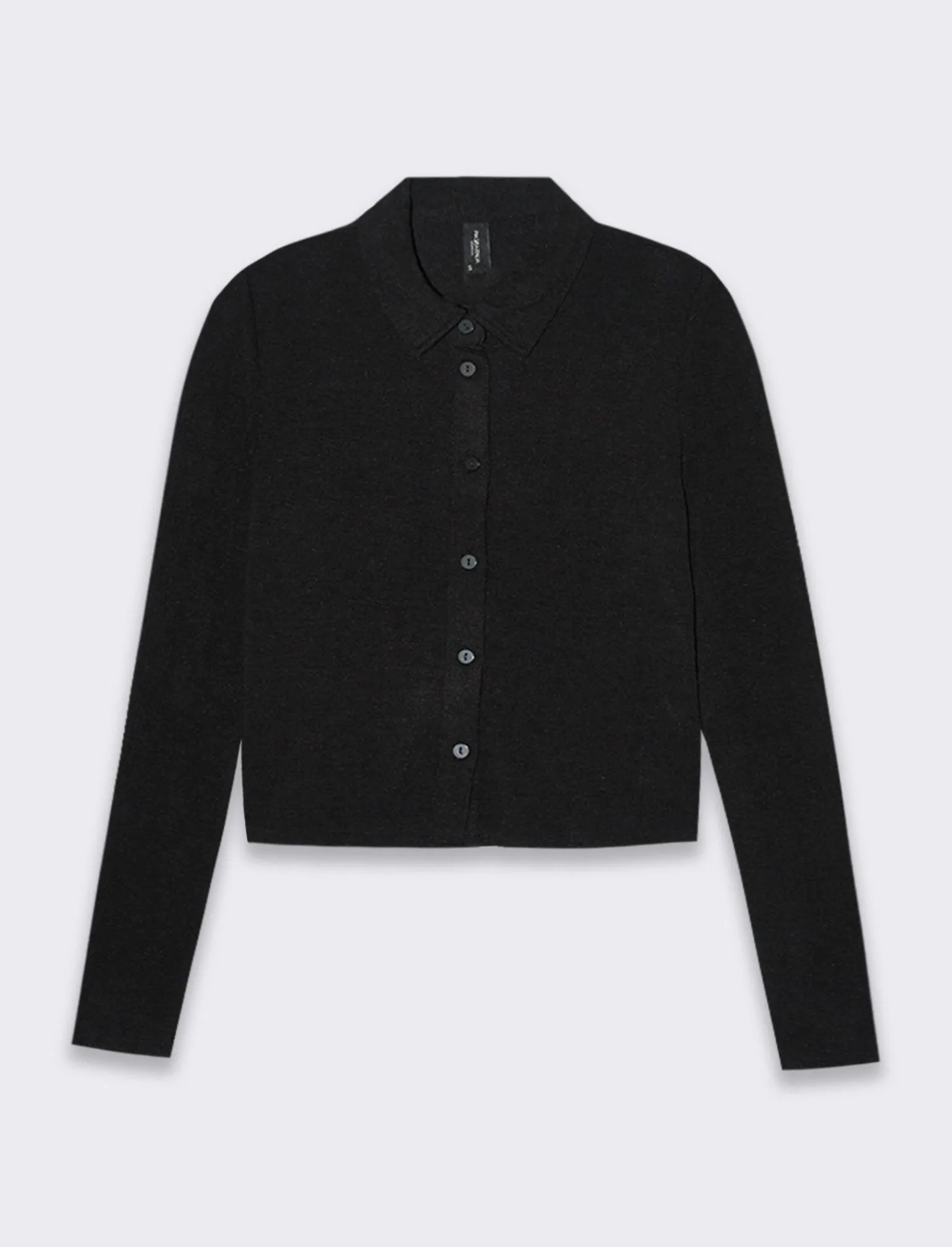 Donna Piazza Italia Donna | Camicie E Casacche<Camicia in tessuto di maglina vestibilità slim - Nero
