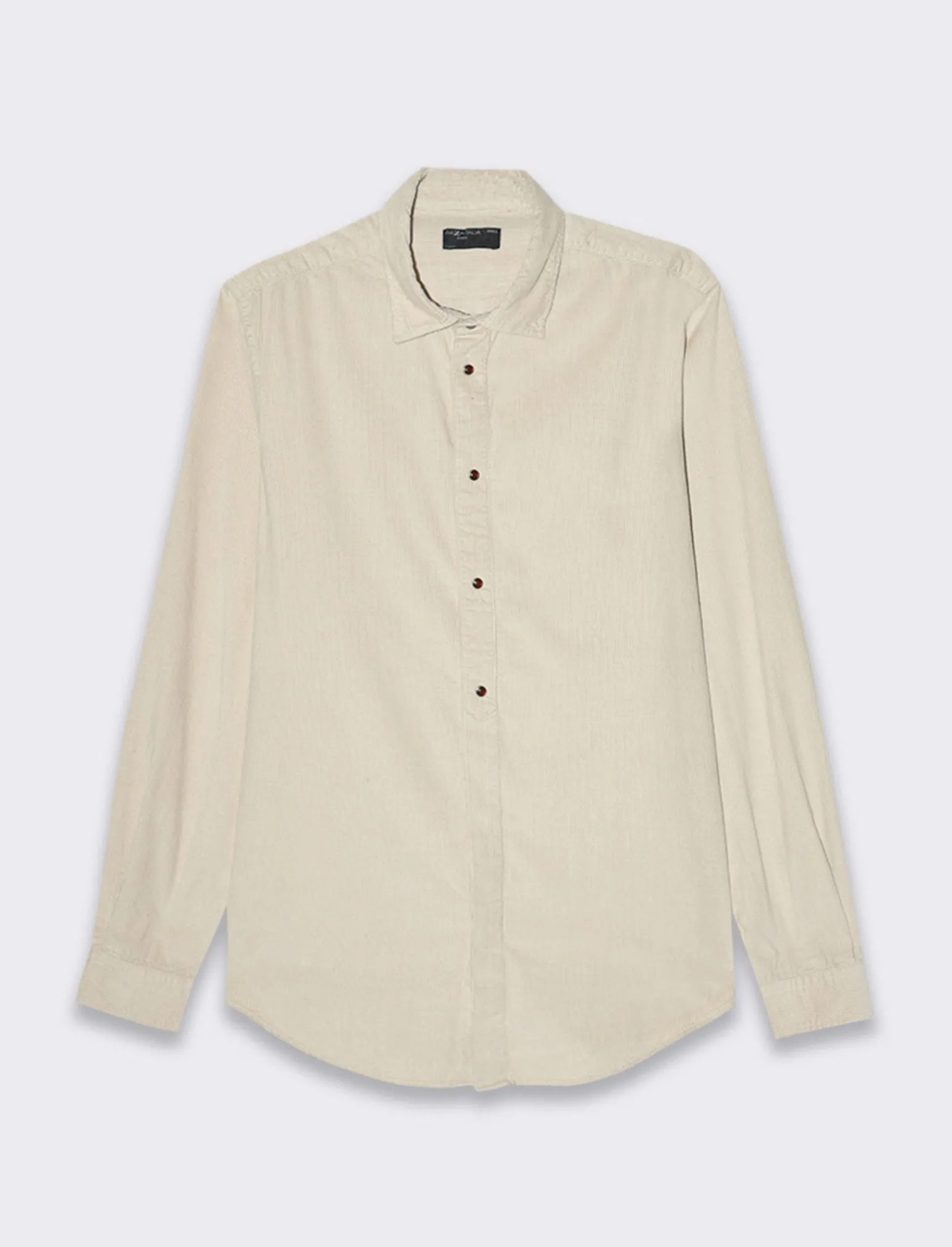 Uomo Piazza Italia Uomo | Camicie<Camicia in velluto regular fit con olletto a revers e maniche lunghe - Beige