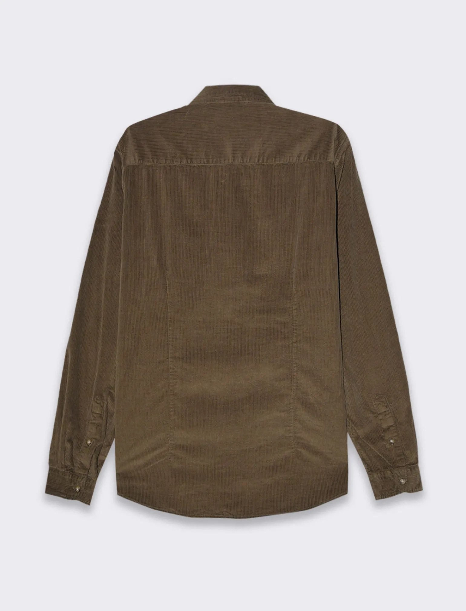 Uomo Piazza Italia Uomo | Camicie<Camicia in velluto regular fit con olletto a revers e maniche lunghe - Verde kaki