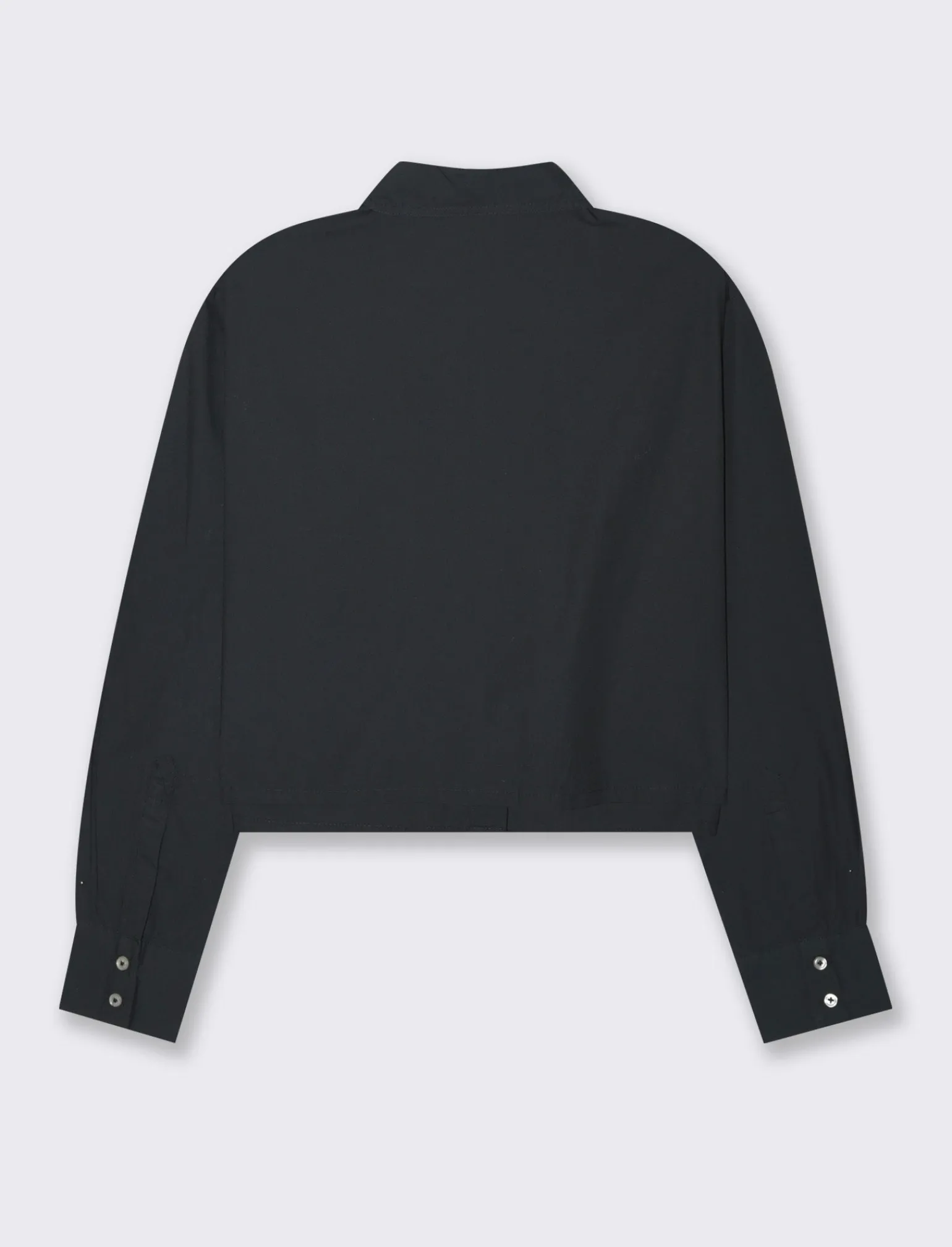 Donna Piazza Italia Donna | Camicie E Casacche<Camicia manica lunga cropped con tasche a toppe - Nero