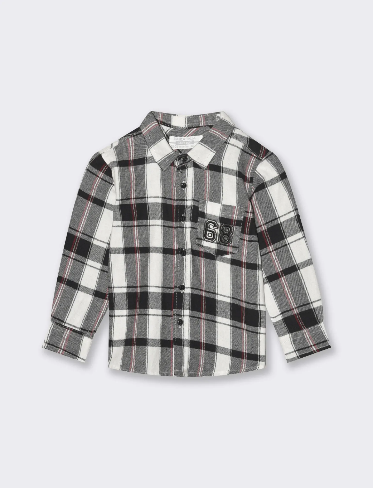 Piazza Italia Neonato | Camicie<Camicia manica lunga in flanella, con bottoncini e ricamo sul taschino - panna