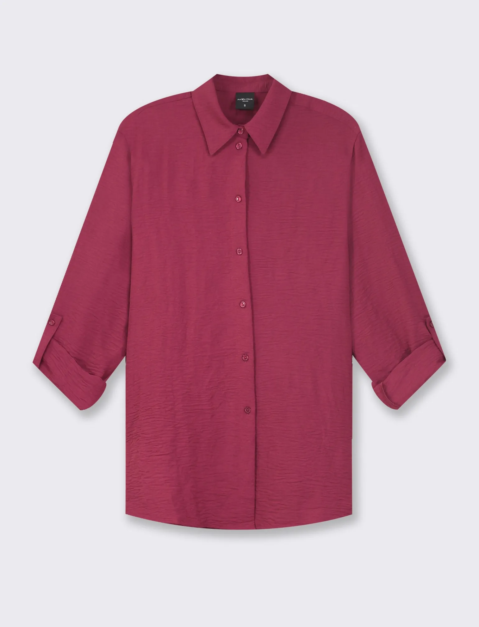 Donna Piazza Italia Camicie E Casacche<Camicia manica lunga in tessuto fluido con spalla scesa e alette sulla manica - india