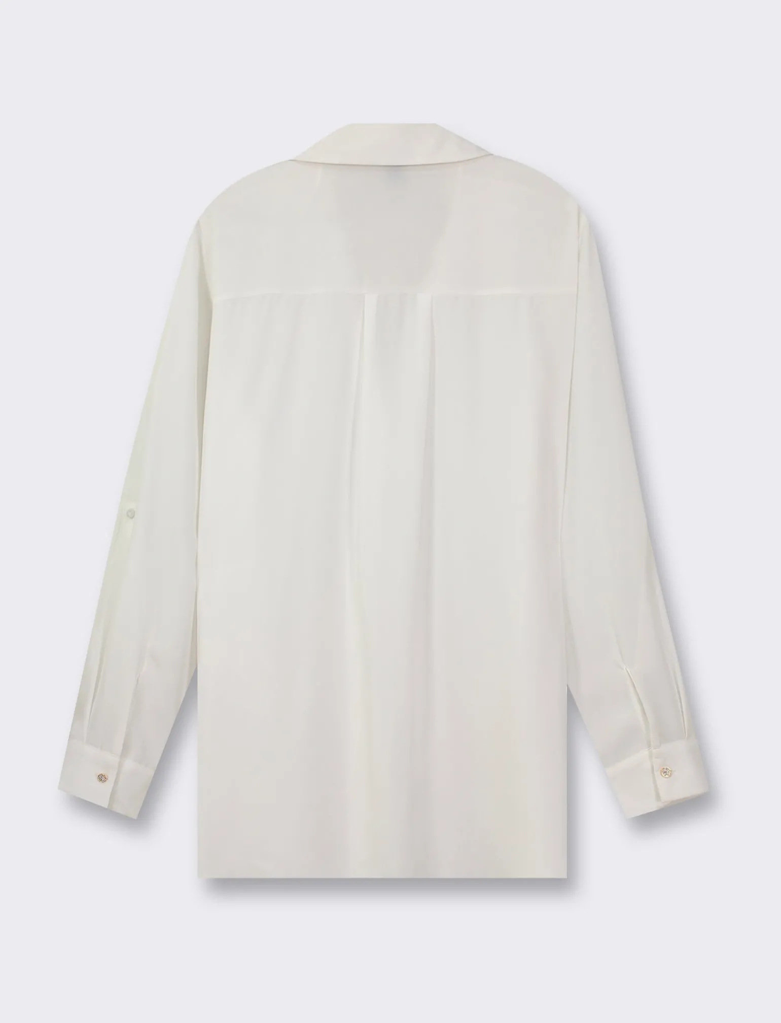 Donna Piazza Italia Donna | Camicie E Casacche<Camicia manica lunga vestibilità morbida e manica con alette risvoltabile - latte