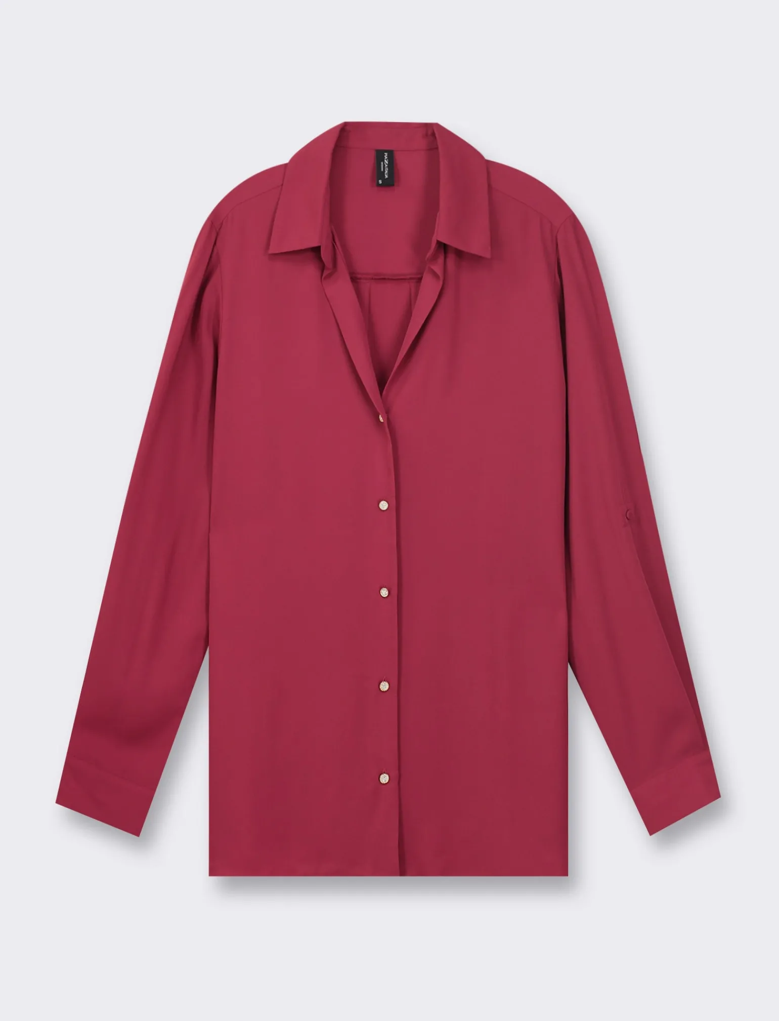 Donna Piazza Italia Donna | Camicie E Casacche<Camicia manica lunga vestibilità morbida e manica con alette risvoltabile - india