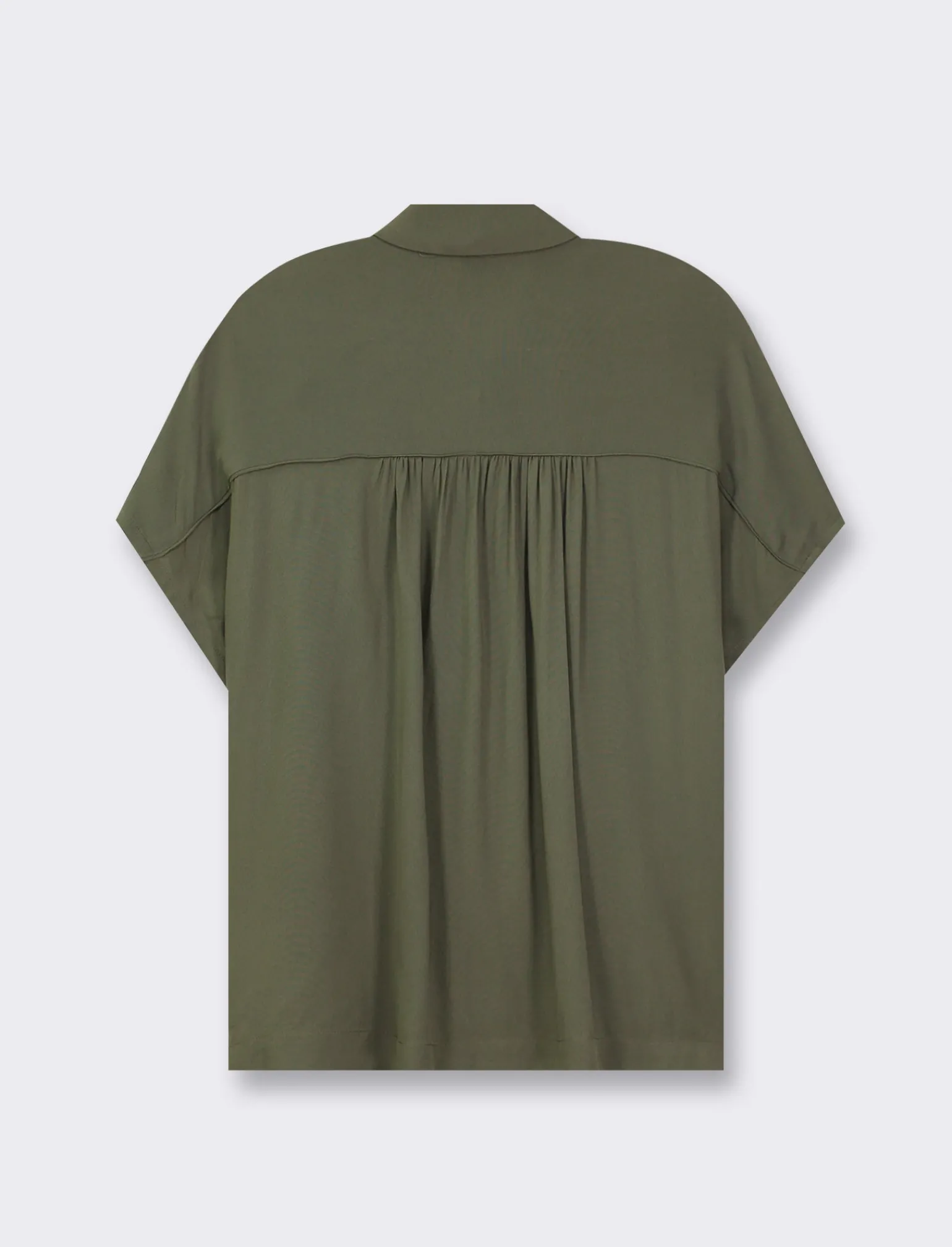 Donna Piazza Italia Camicie E Casacche<Camicia mezza manica con abbottonatura sul davanti e arriccio su spalla - Ve.milit.