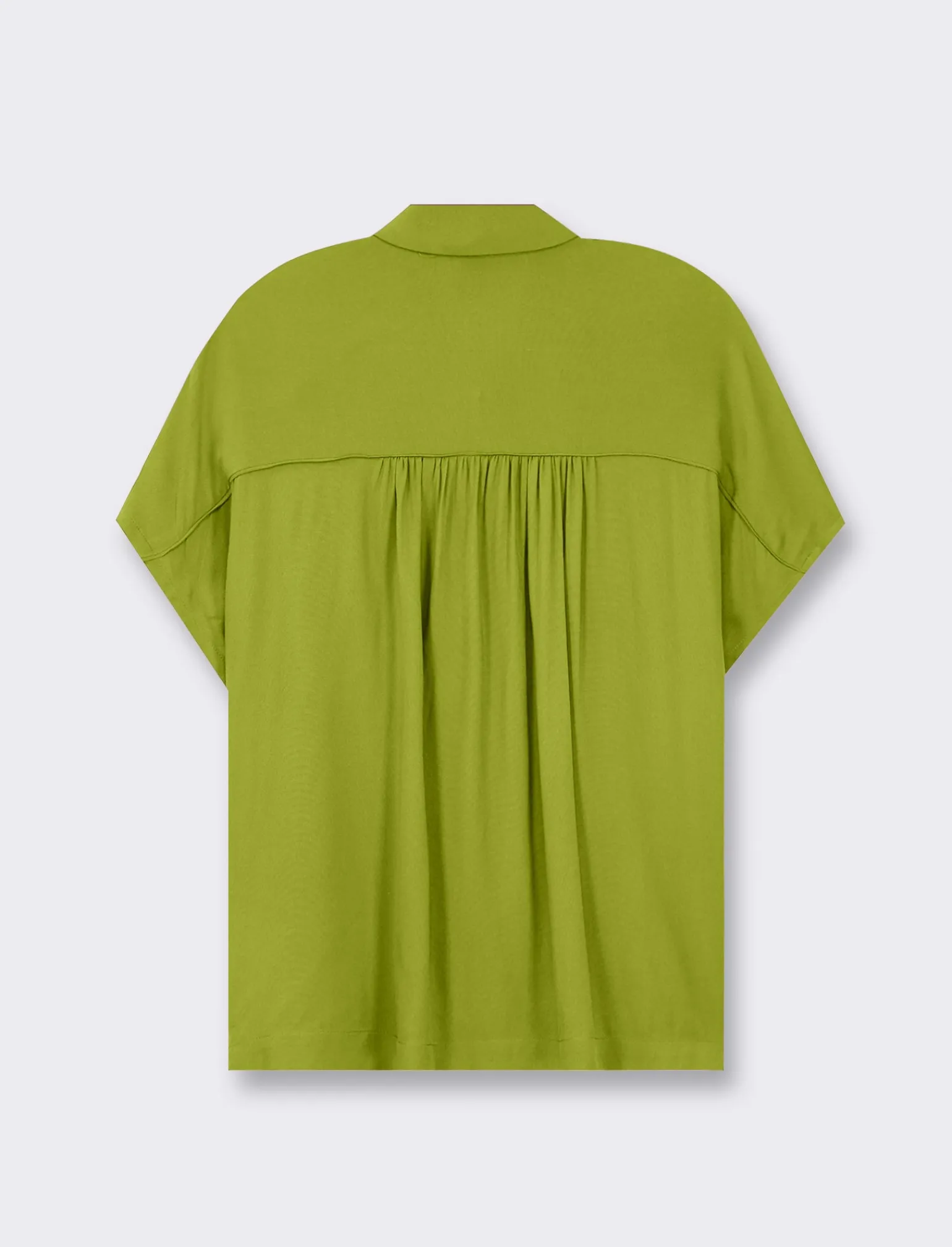 Donna Piazza Italia Camicie E Casacche<Camicia mezza manica con abbottonatura sul davanti e arriccio su spalla - pistacchio