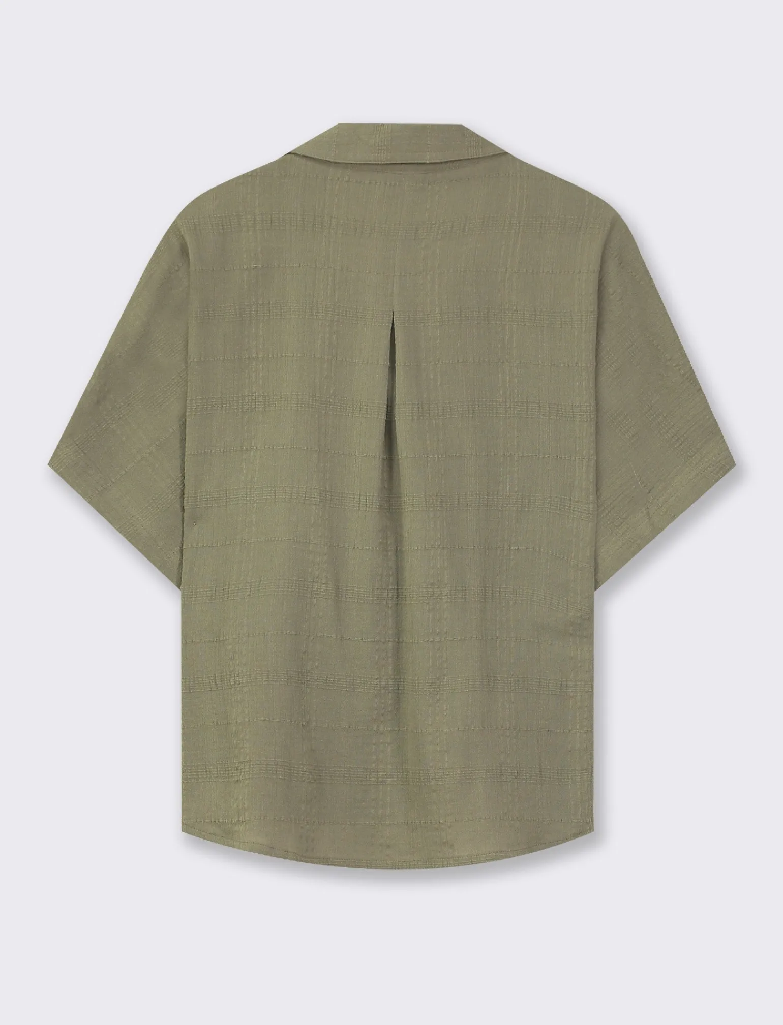 Donna Piazza Italia Camicie E Casacche<Camicia mezza manica in cotone con tasca applicata - Kaky 1