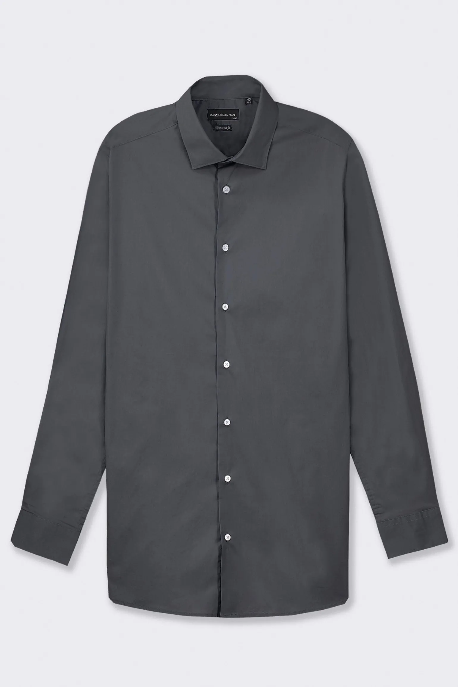 Uomo Piazza Italia Uomo | Camicie<Camicia realizzata in tessuto di cotone elasticizzato con collo francese e maniche lunghe - Avion