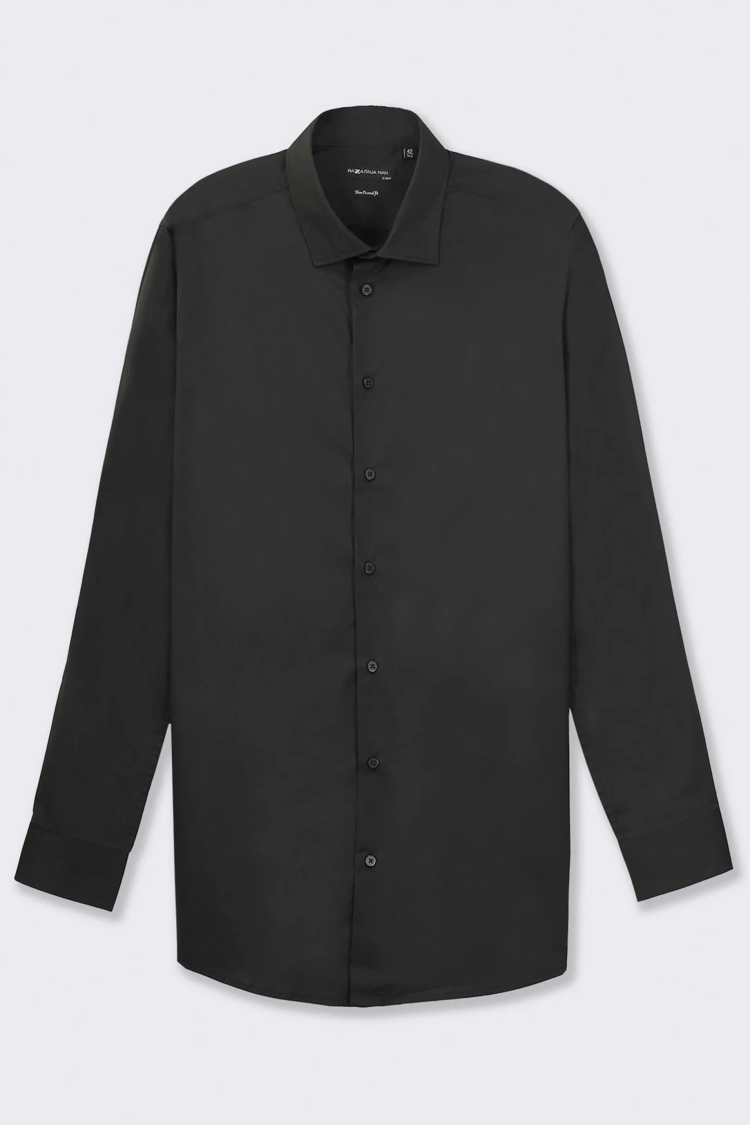 Uomo Piazza Italia Uomo | Camicie<Camicia realizzata in tessuto di cotone elasticizzato con collo francese e maniche lunghe -